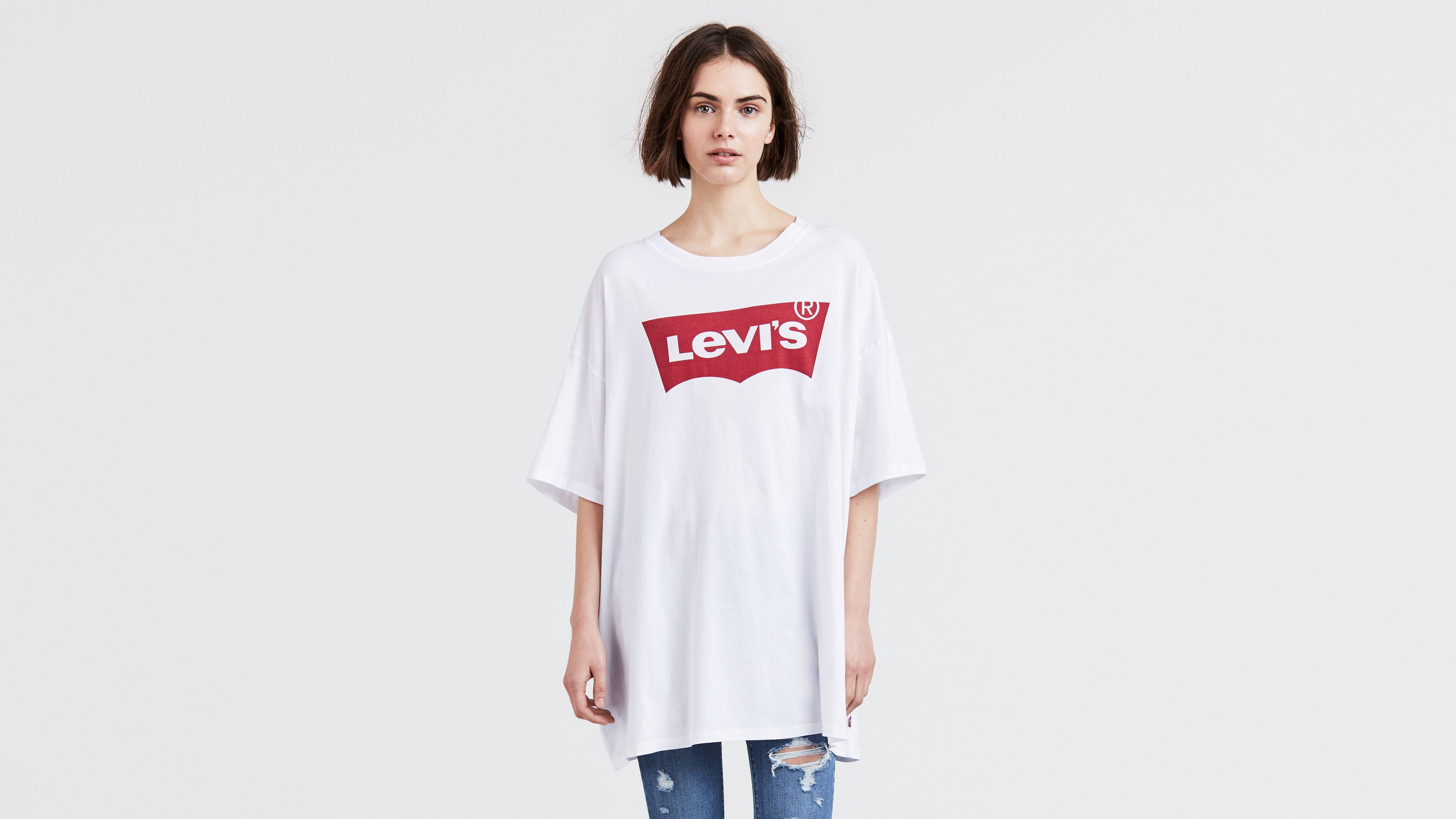 Super Oversized Levi's® Logo Tee Shirt - White | Levi's® US