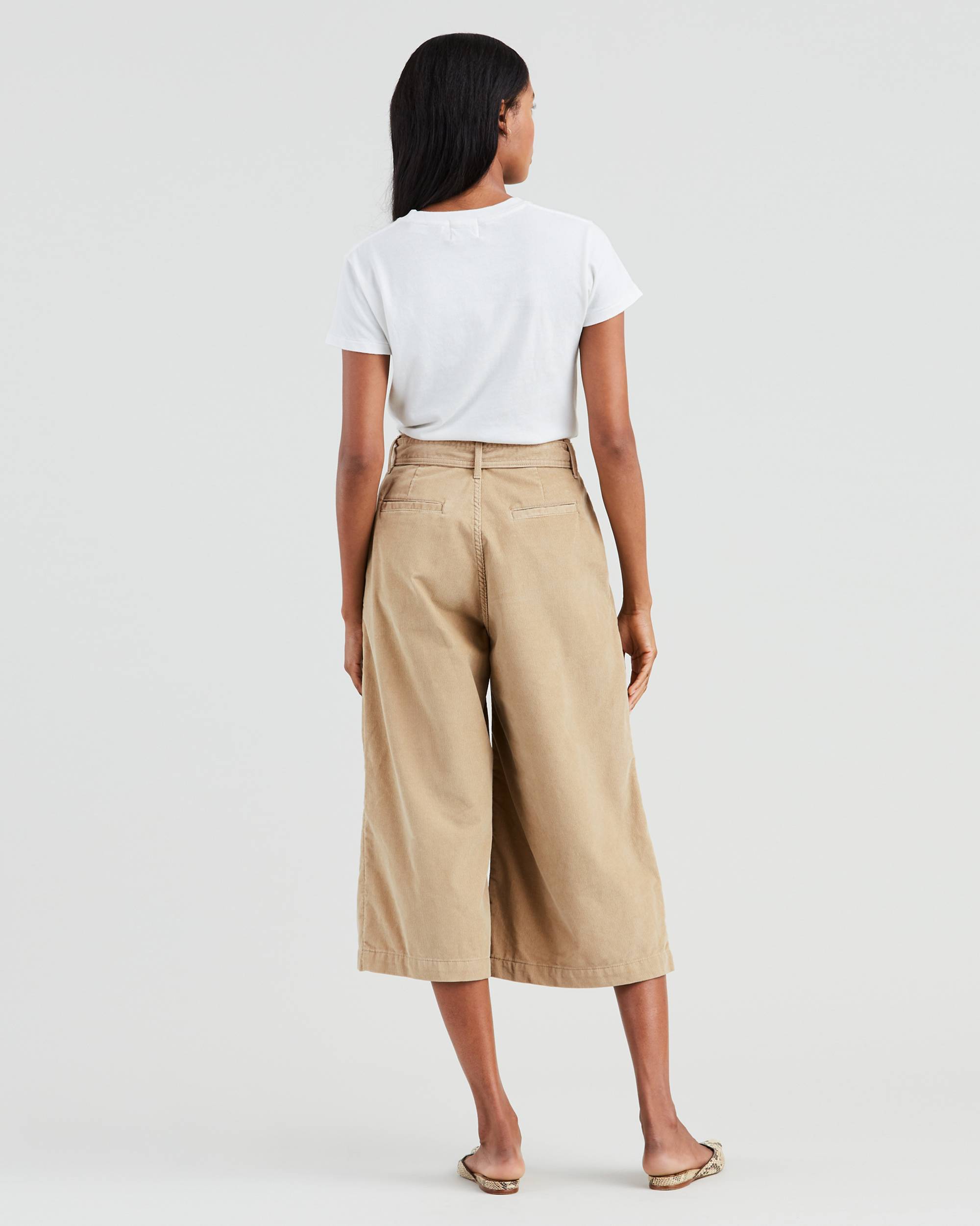 Wide Leg Pleated Corduroy Pants 3
