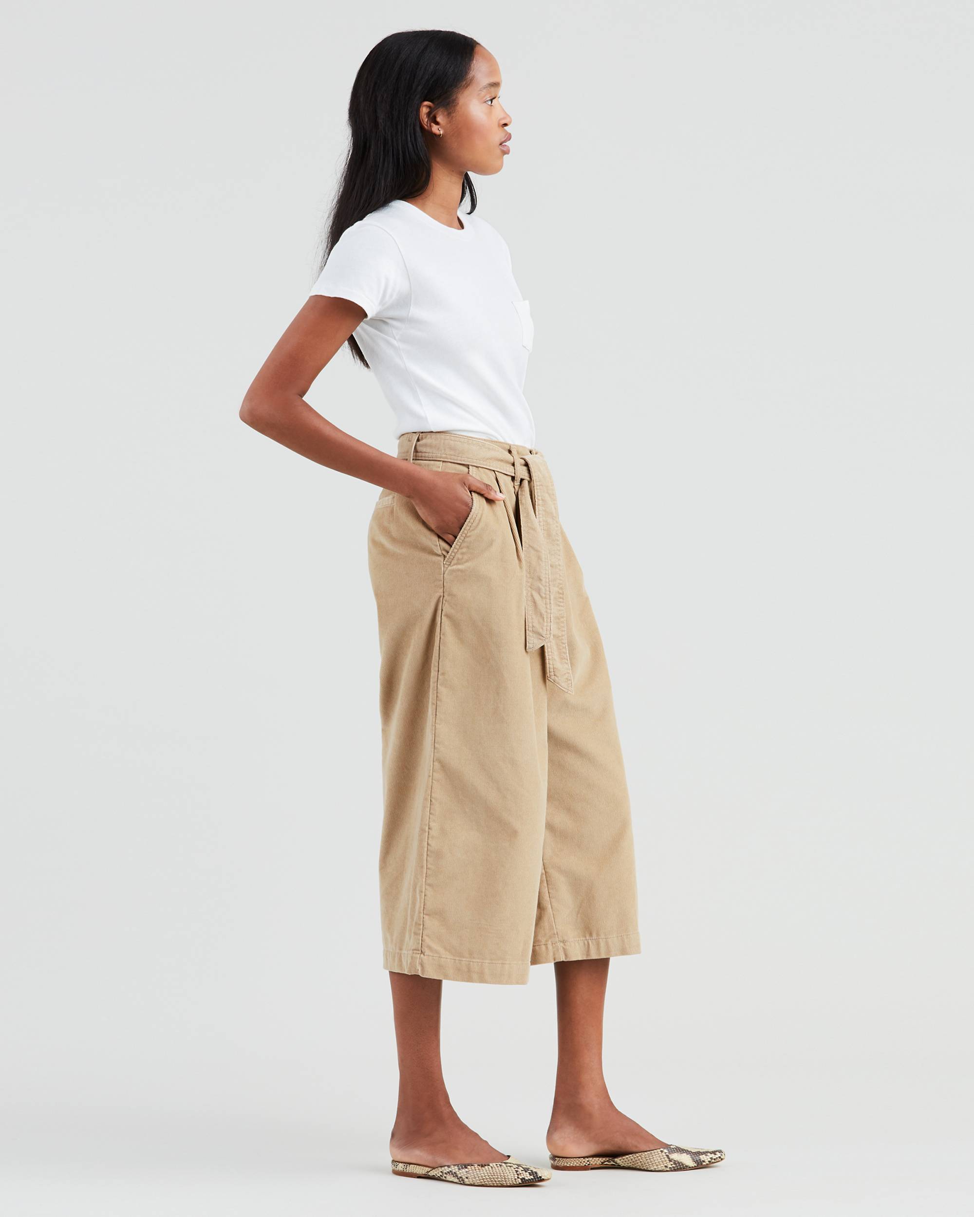 Wide Leg Pleated Corduroy Pants 2