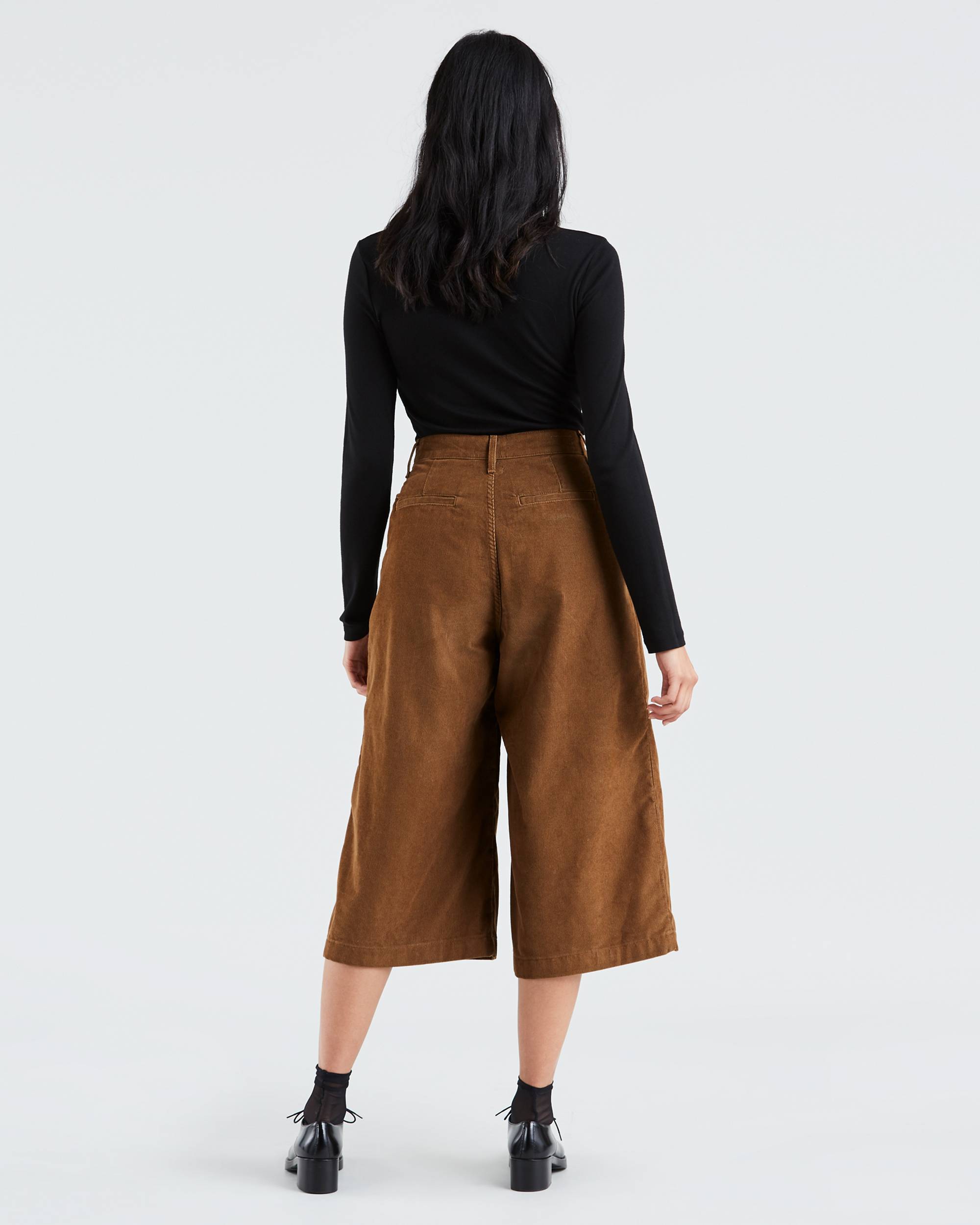 Wide Leg Pleated Corduroy Pants 3