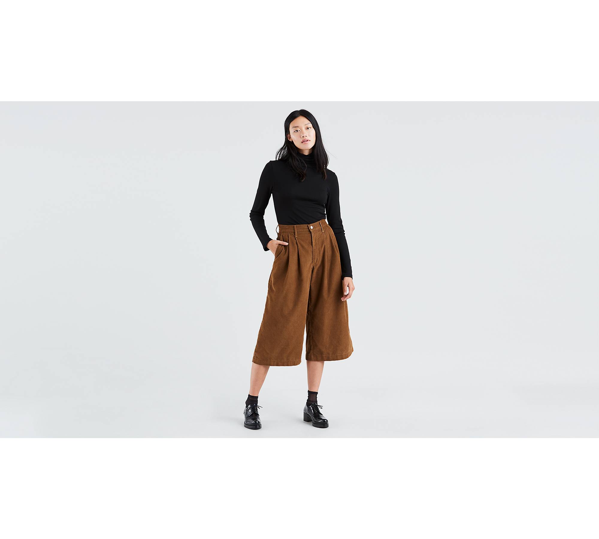 Shop looks for「Corduroy Cropped Jacket、Pleated Wide Pants