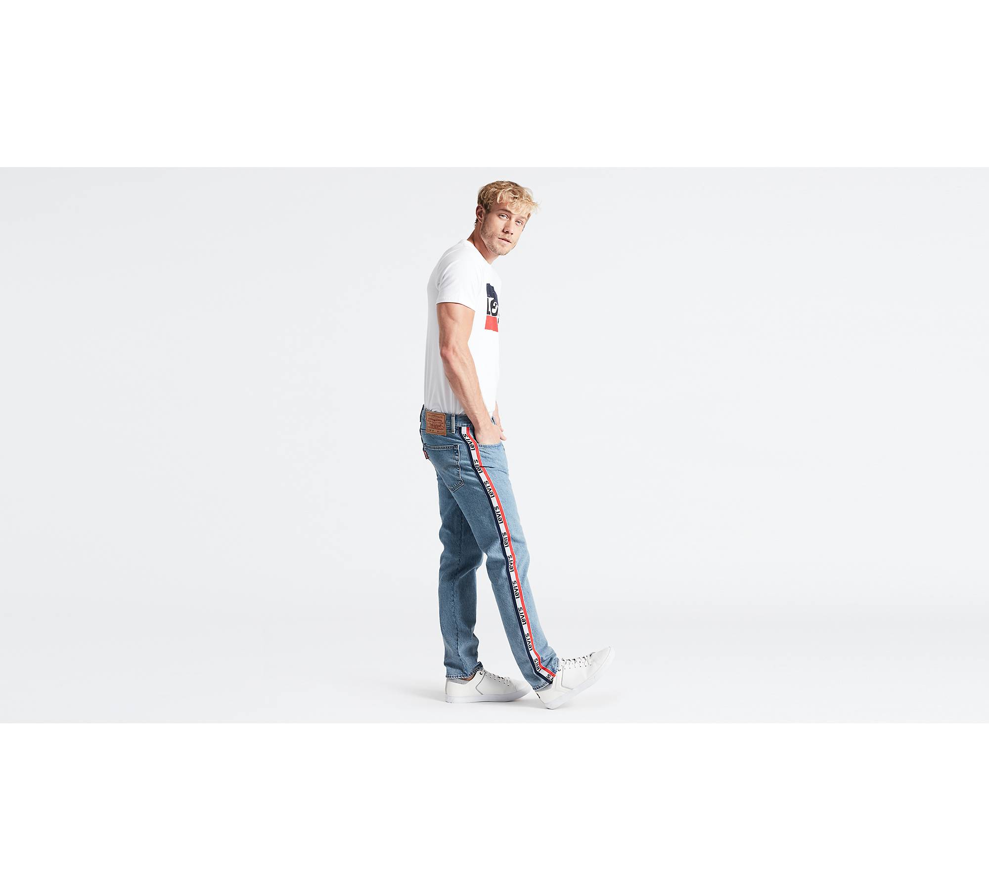 501® Taper Sports Stripe Men's Jeans - Light Wash | Levi's® CA