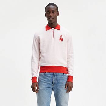 Levi's half zip logo sweatshirt Clearance