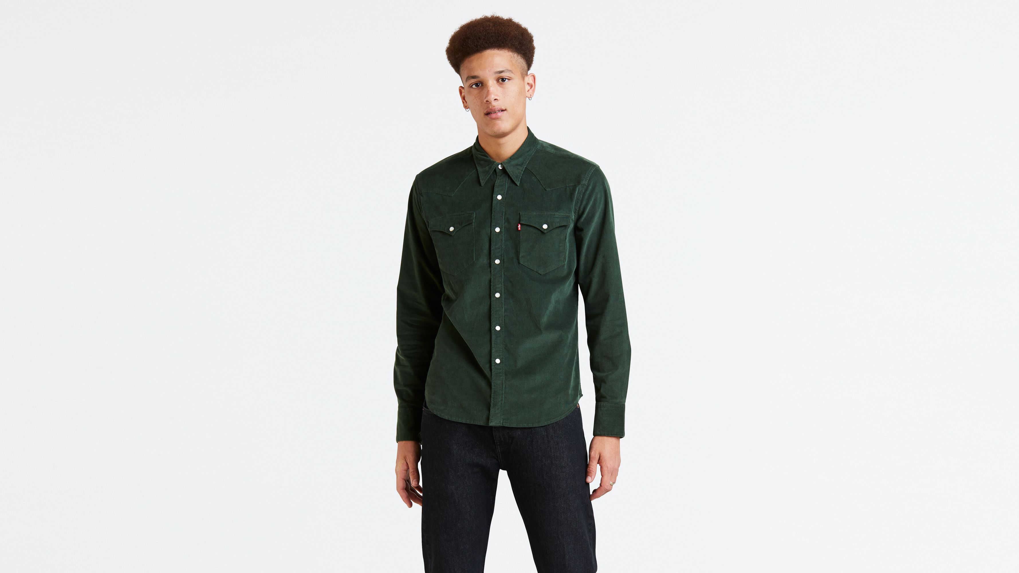 levi's barstow western shirt green