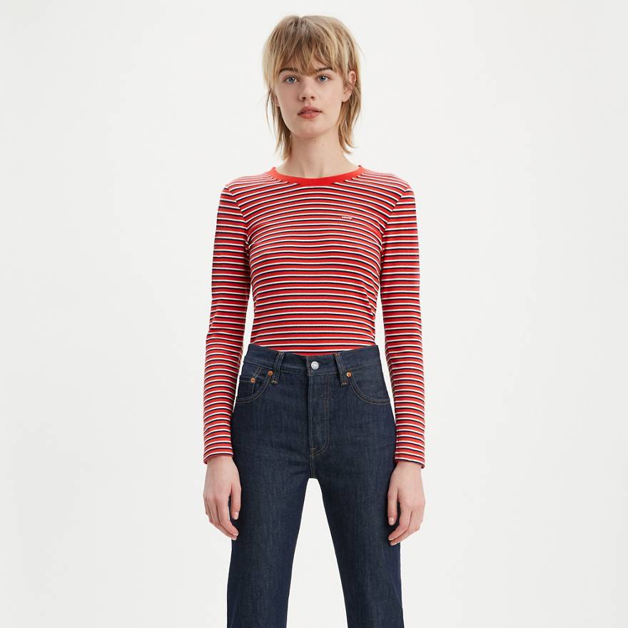 Striped Longsleeve Baby Tee Shirt 1