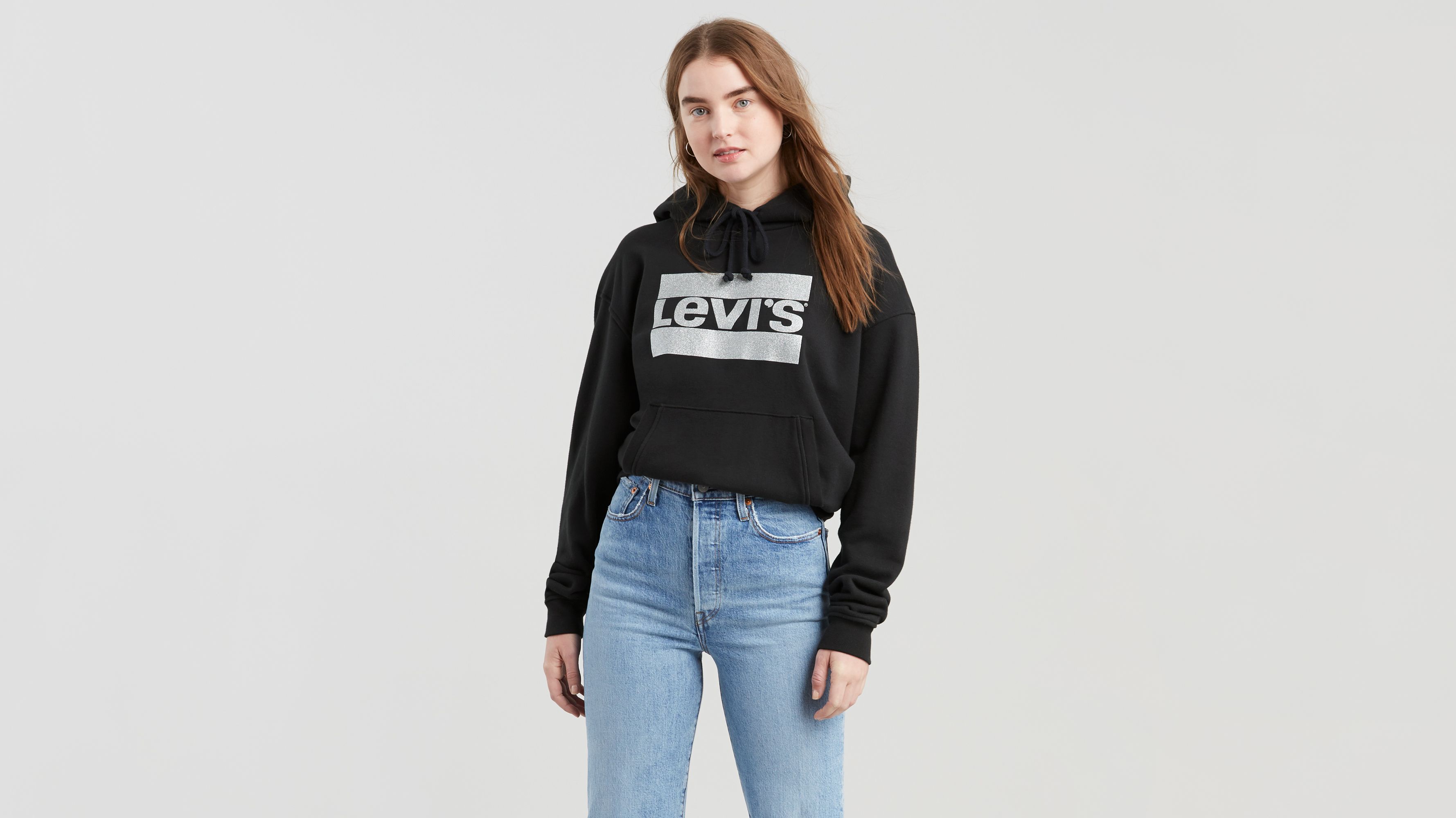 levi's womens black hoodie