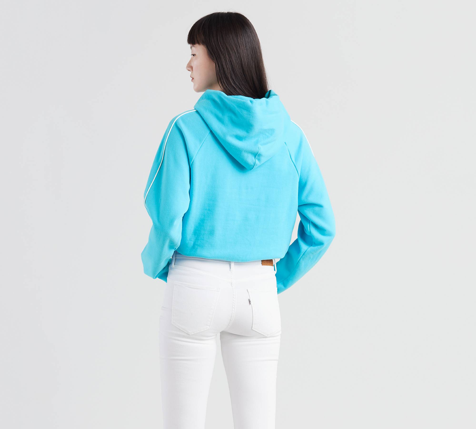 Colorblock cinched hoodie Clearance