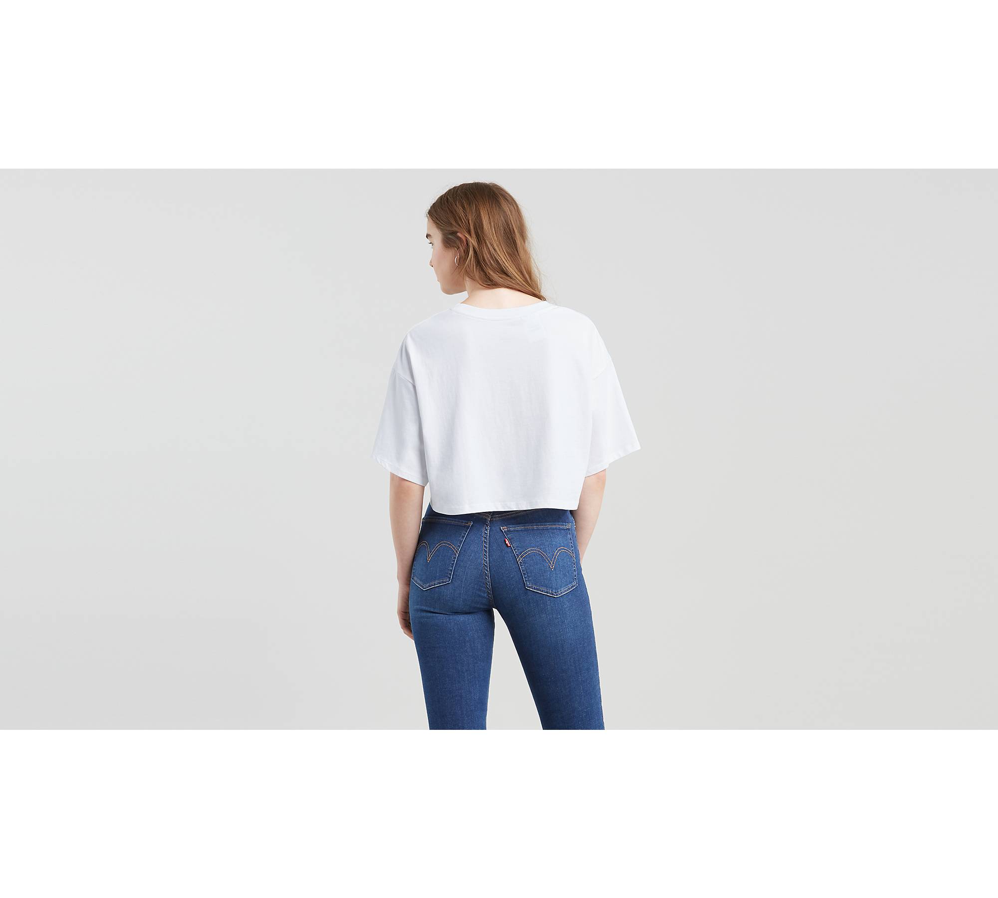 Graphic Crop Slacker Tee Shirt - White | Levi's® CA