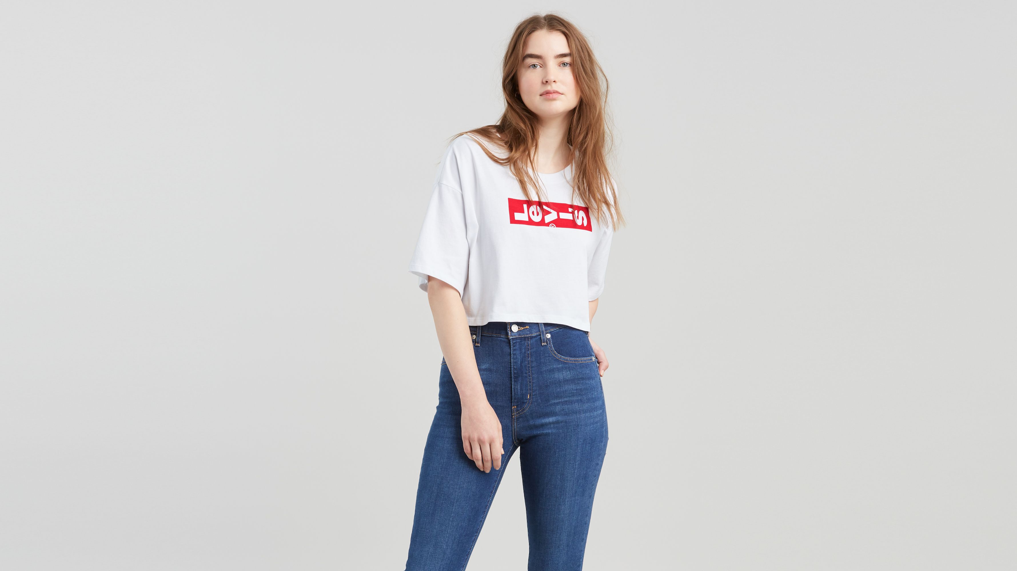 levis white crop top