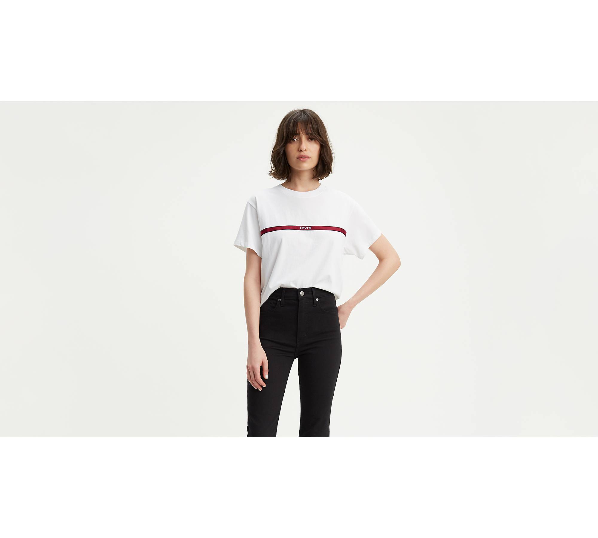 Chest Stripe Varsity Tee Shirt - White | Levi's® US