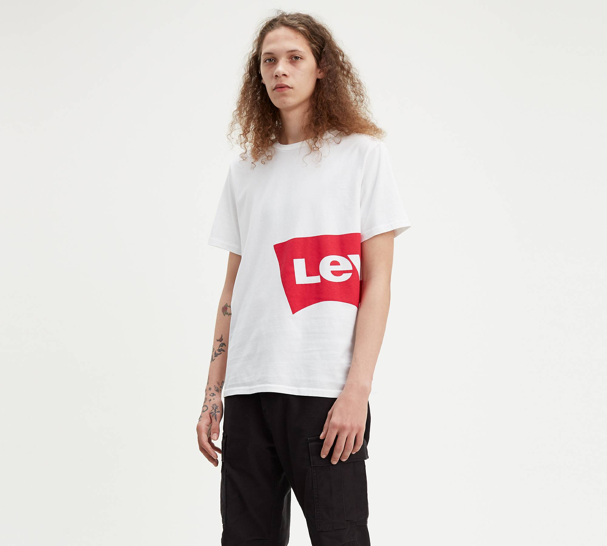 Oversized Side L Tab Graphic Tee Shirt 1