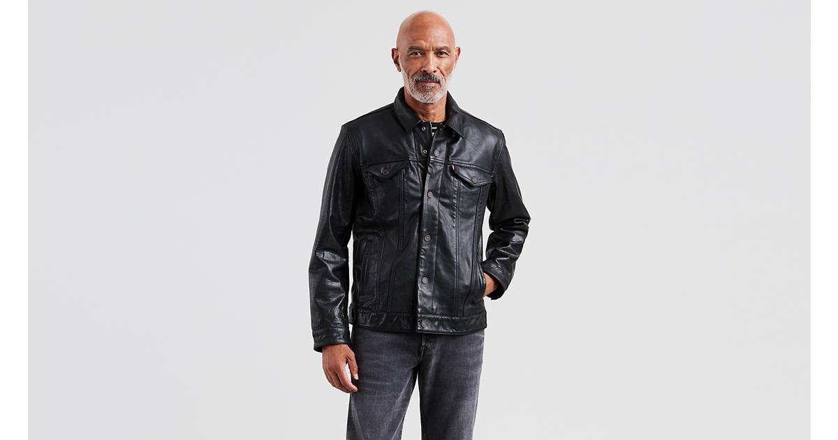 Leather Trucker Jacket - Black | Levi's® CA