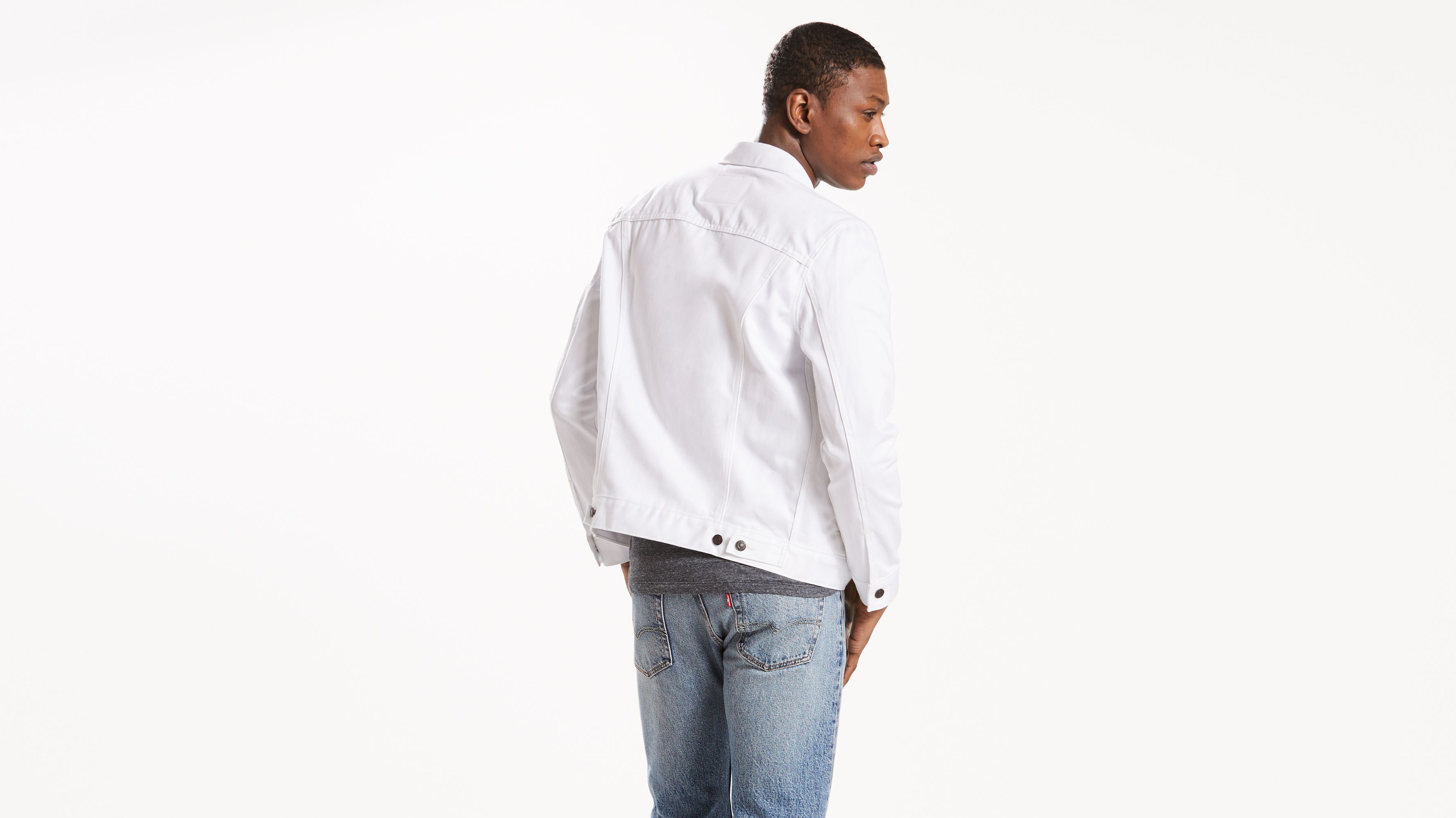 levis white denim jacket