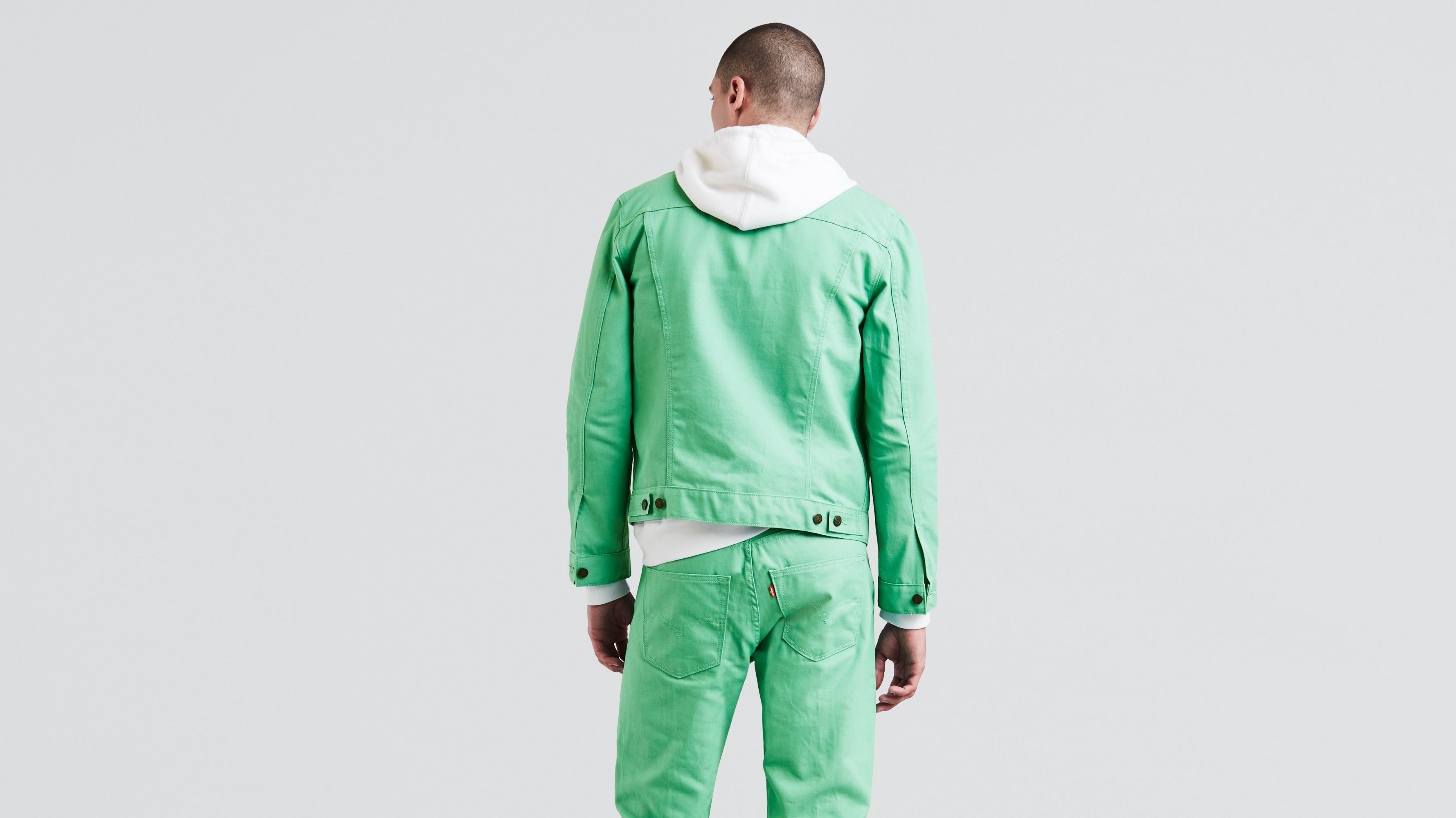 green levi's trucker jacket