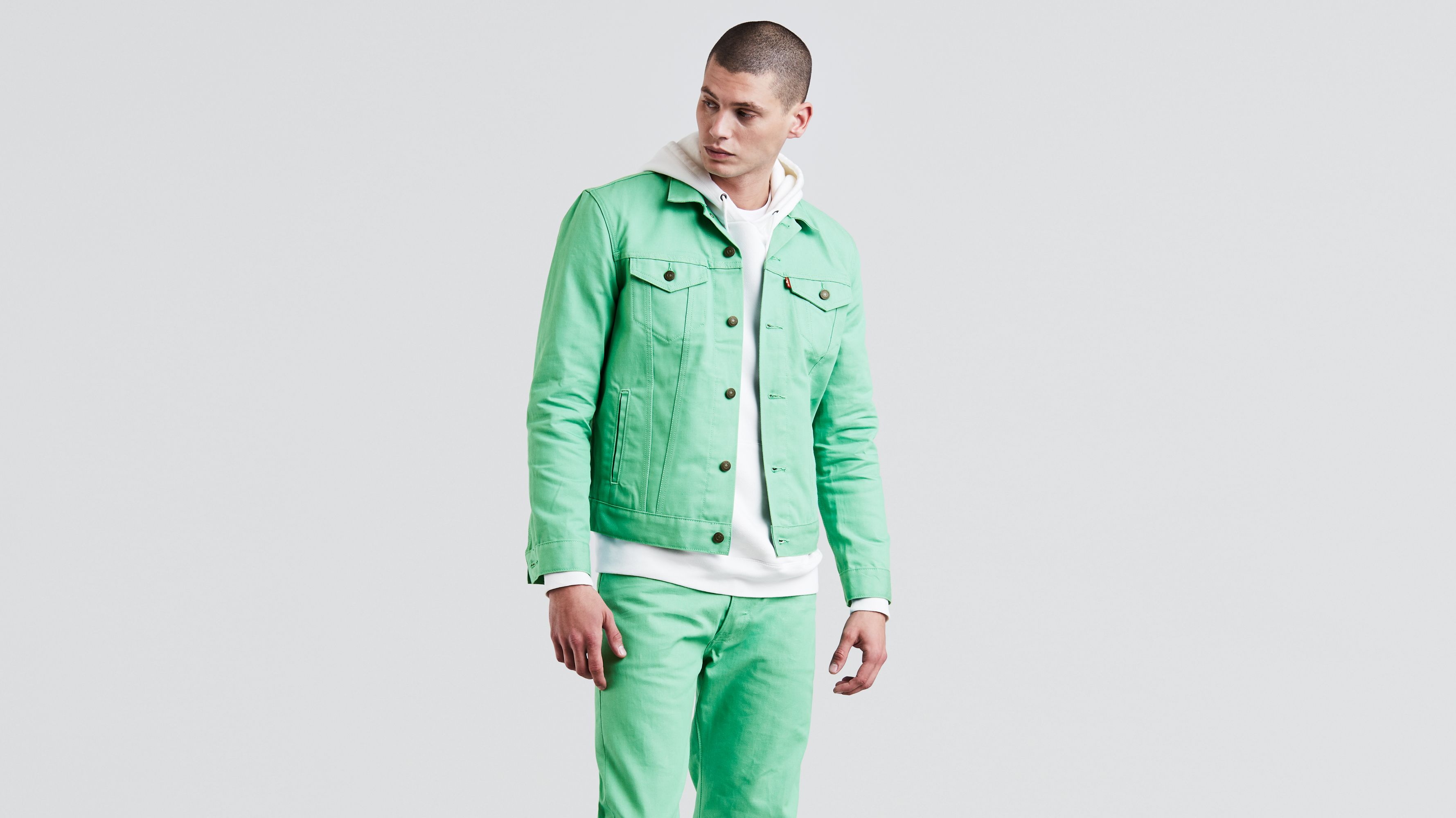 green levi's trucker jacket