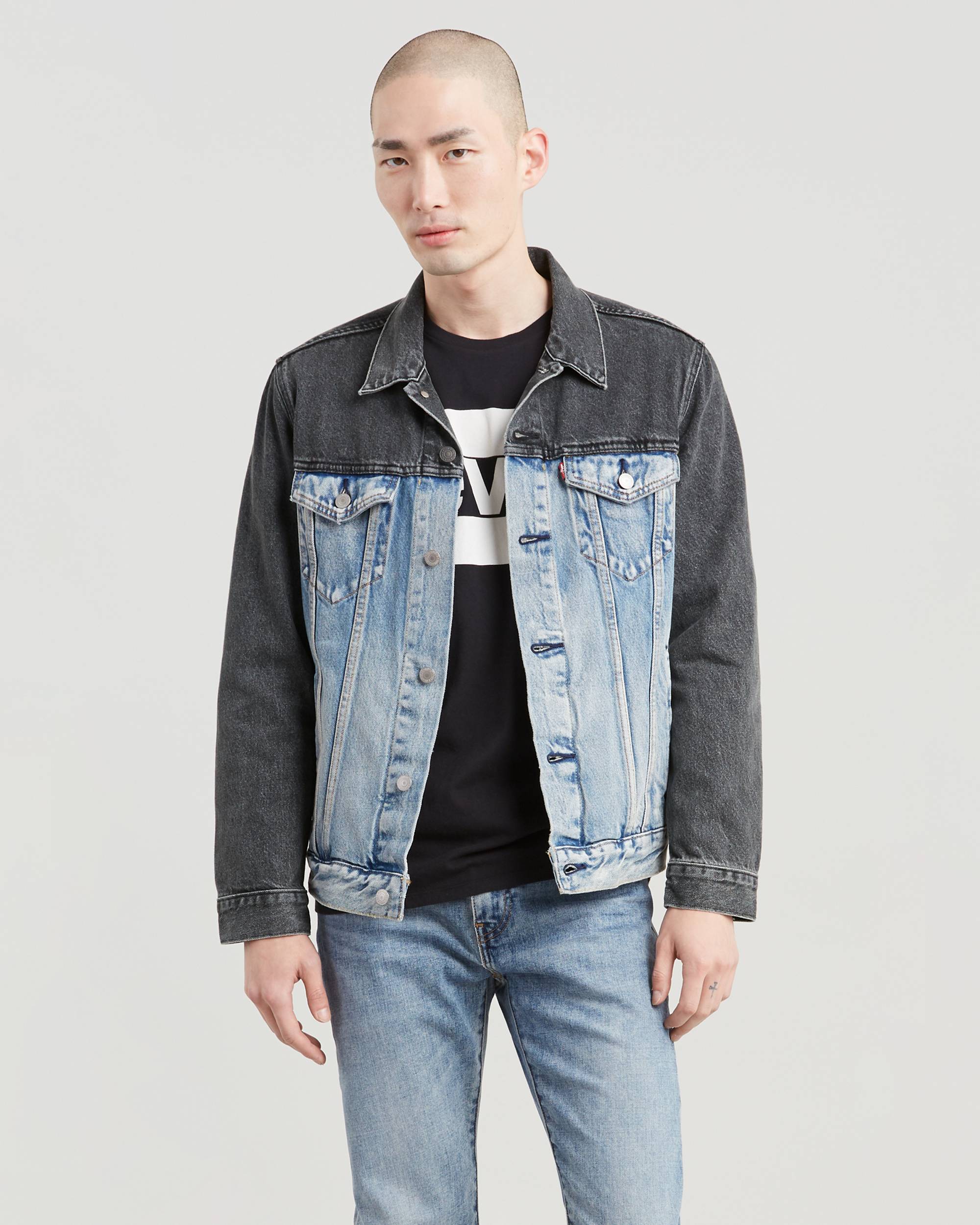 Color Block Trucker Jacket Colorblock Denim Trucker Jacket Light