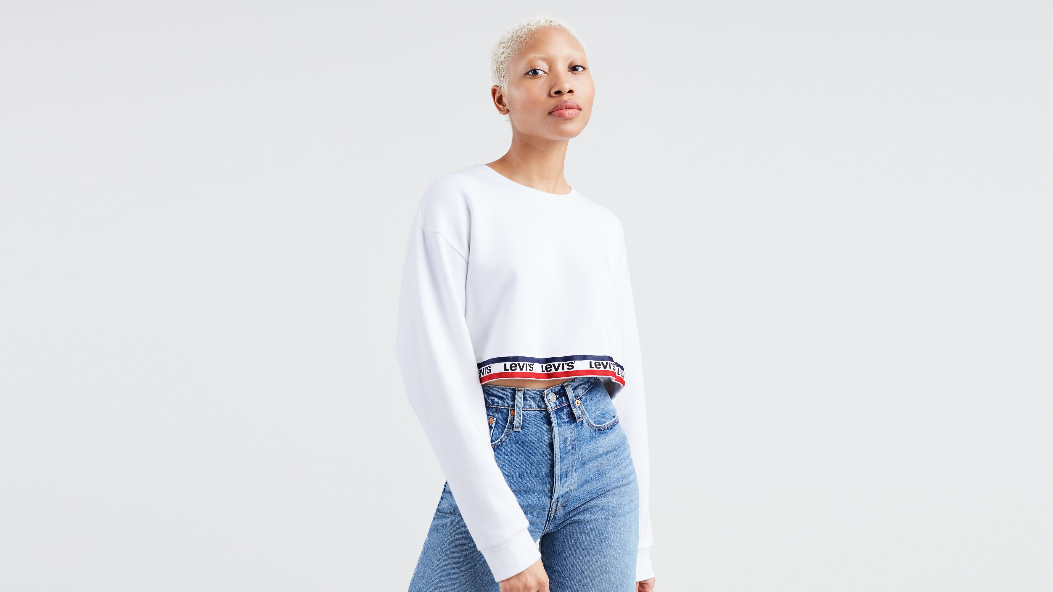 Cropped Tape Sweatshirt