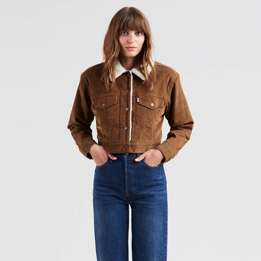 Cropped Corduroy Trucker Jacket 1