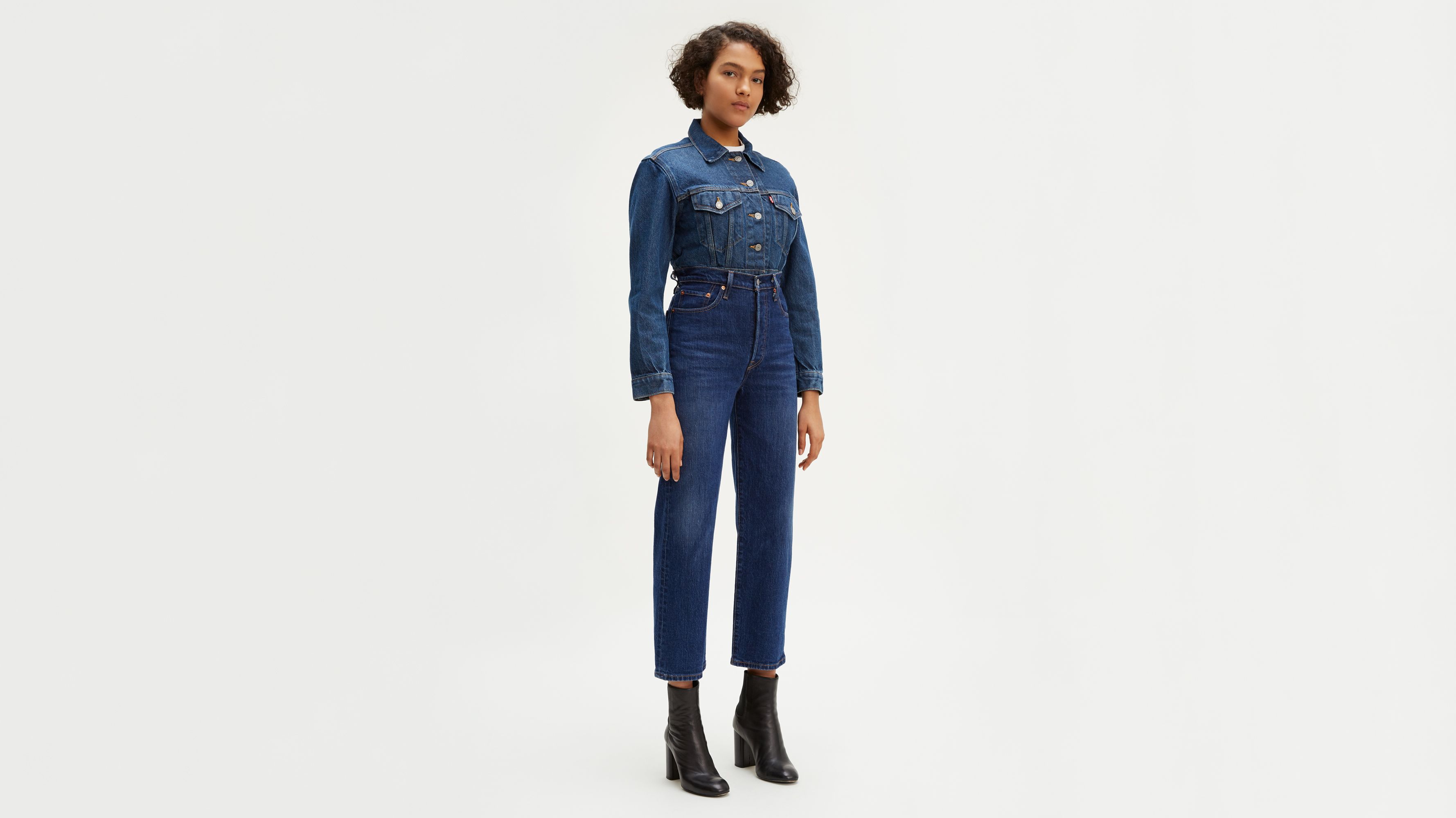 levi's ribcage straight dark wash