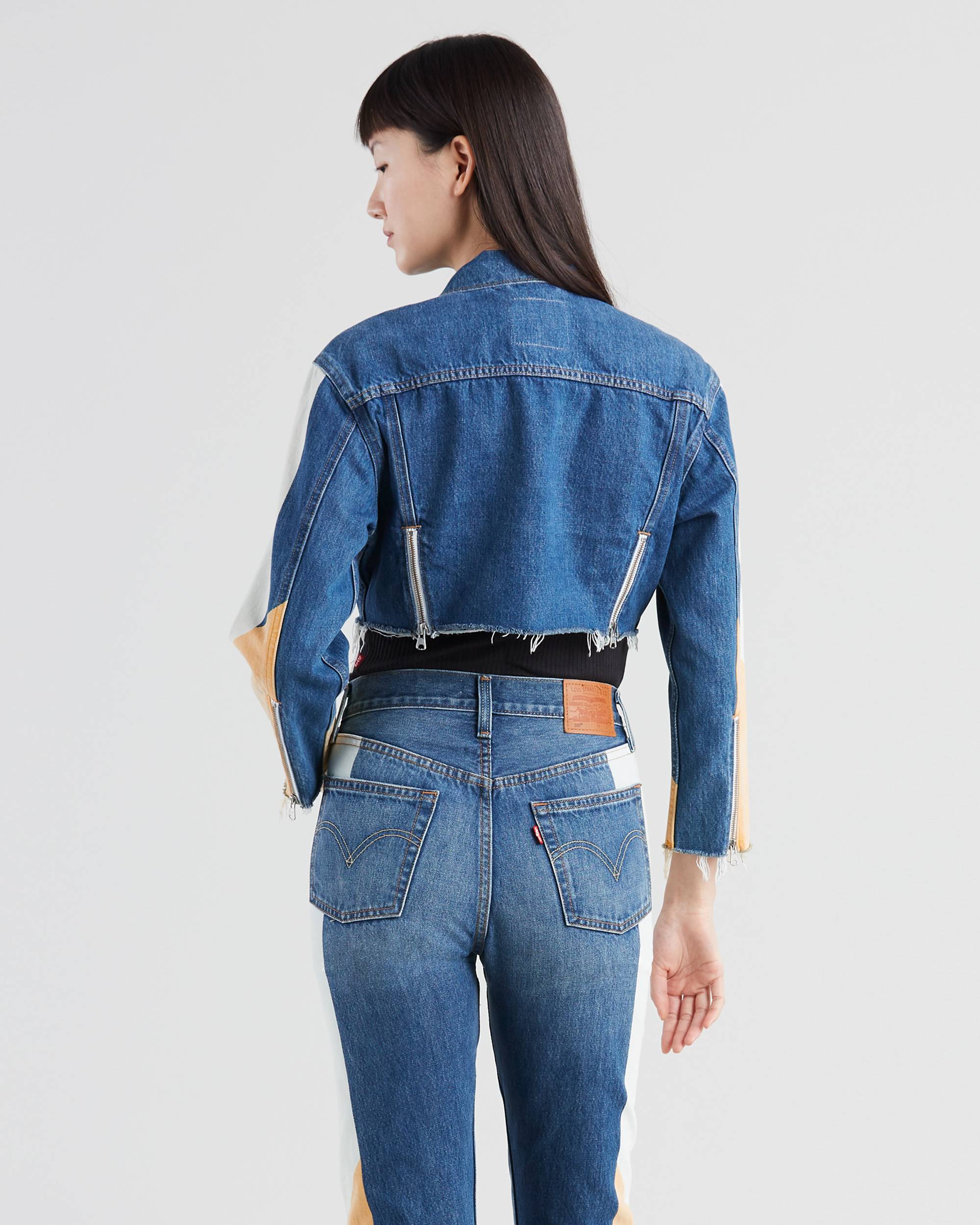 Cut-Off Cropped Moto Trucker Jacket 2