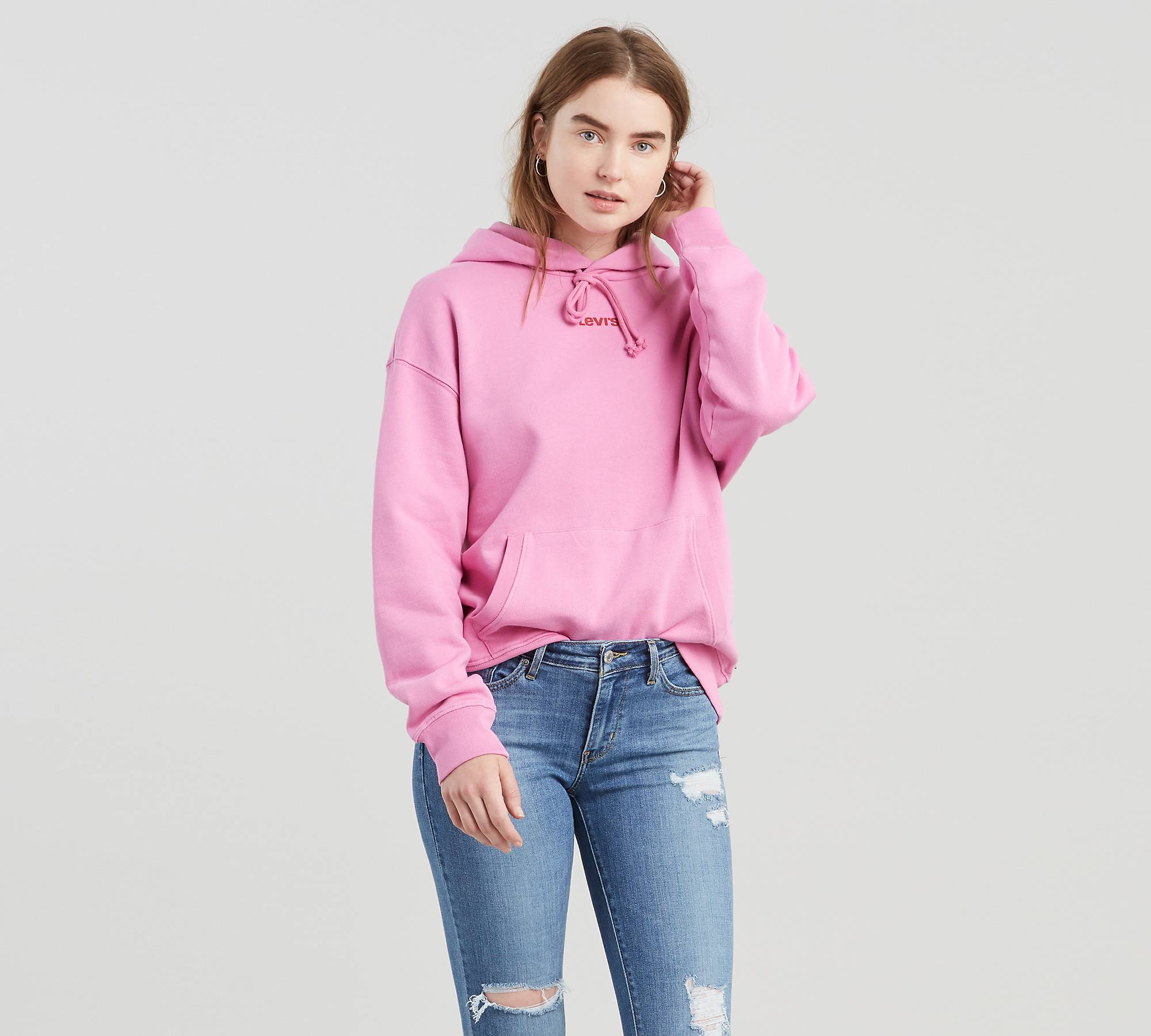 Pink boyfriend hoodie Clearance