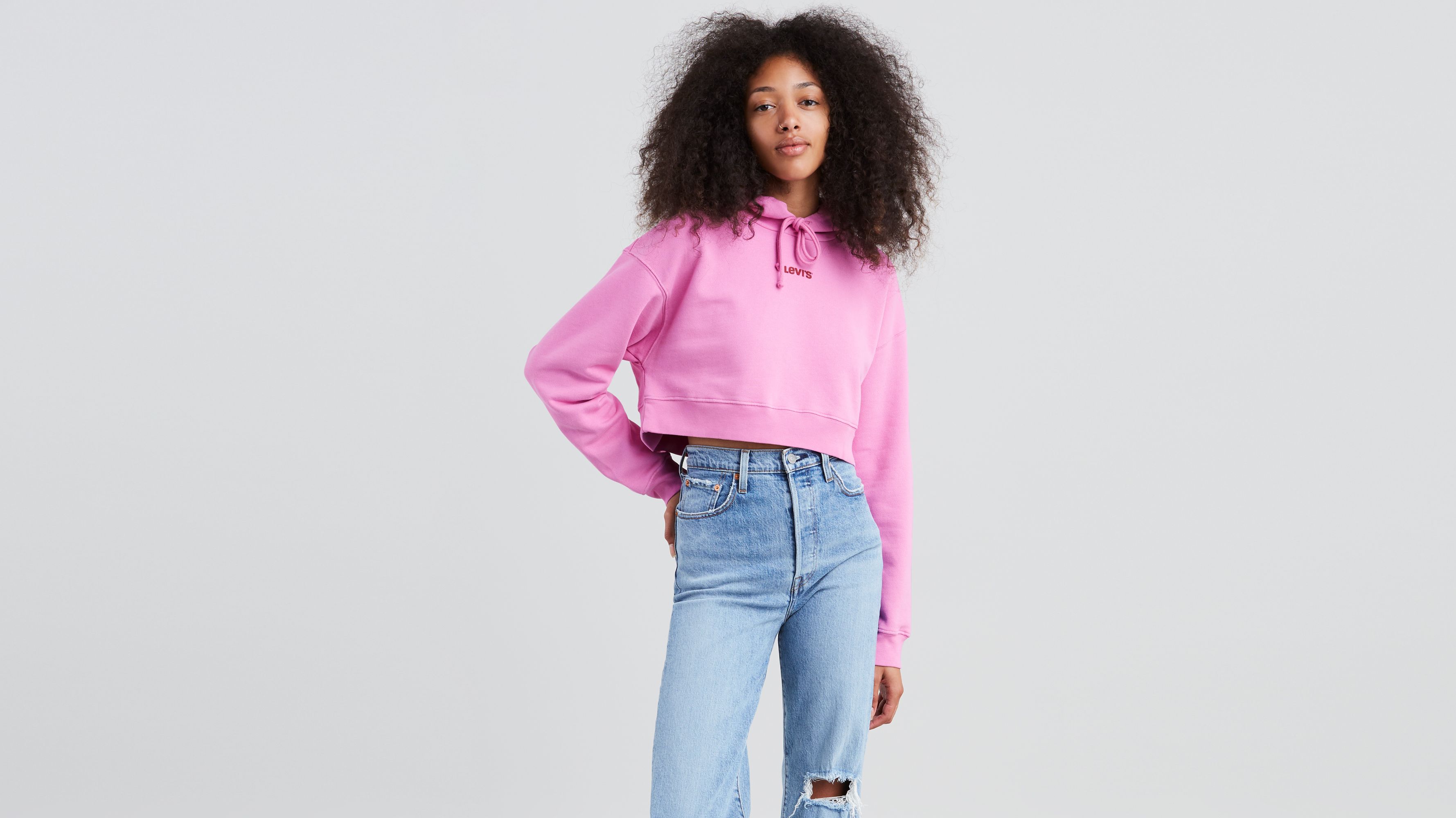 Baby Cropped Hoodie - Pink | Levi's® US