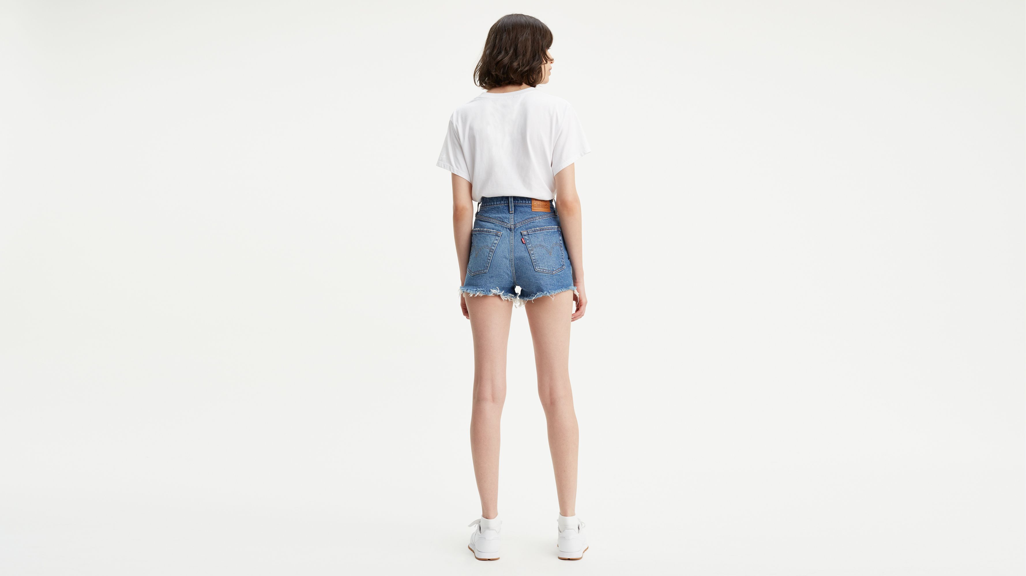 levi jean shorts womens