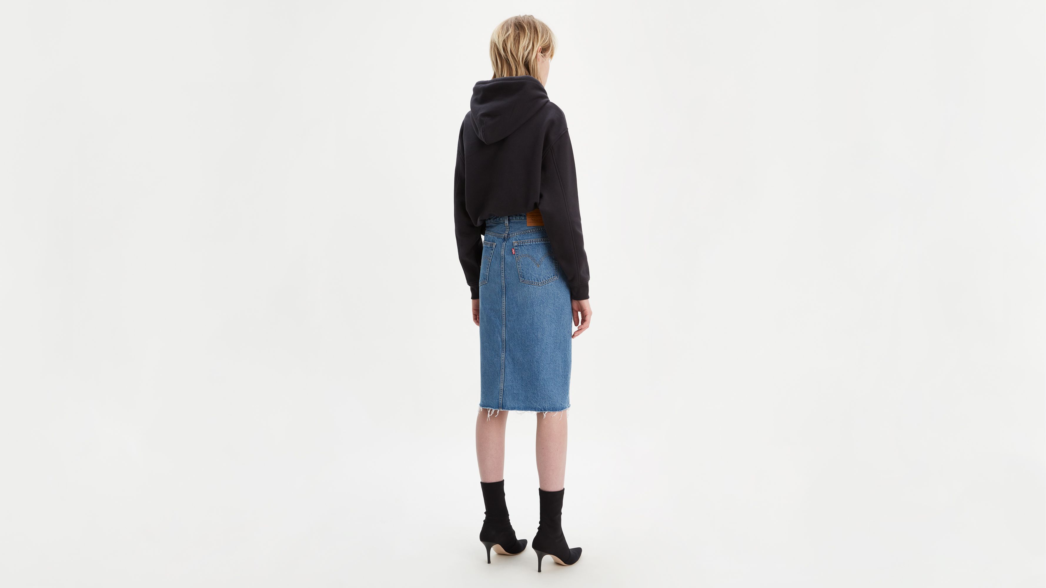 High Rise Deconstructed Midi Skirt - Black | Levi's® US