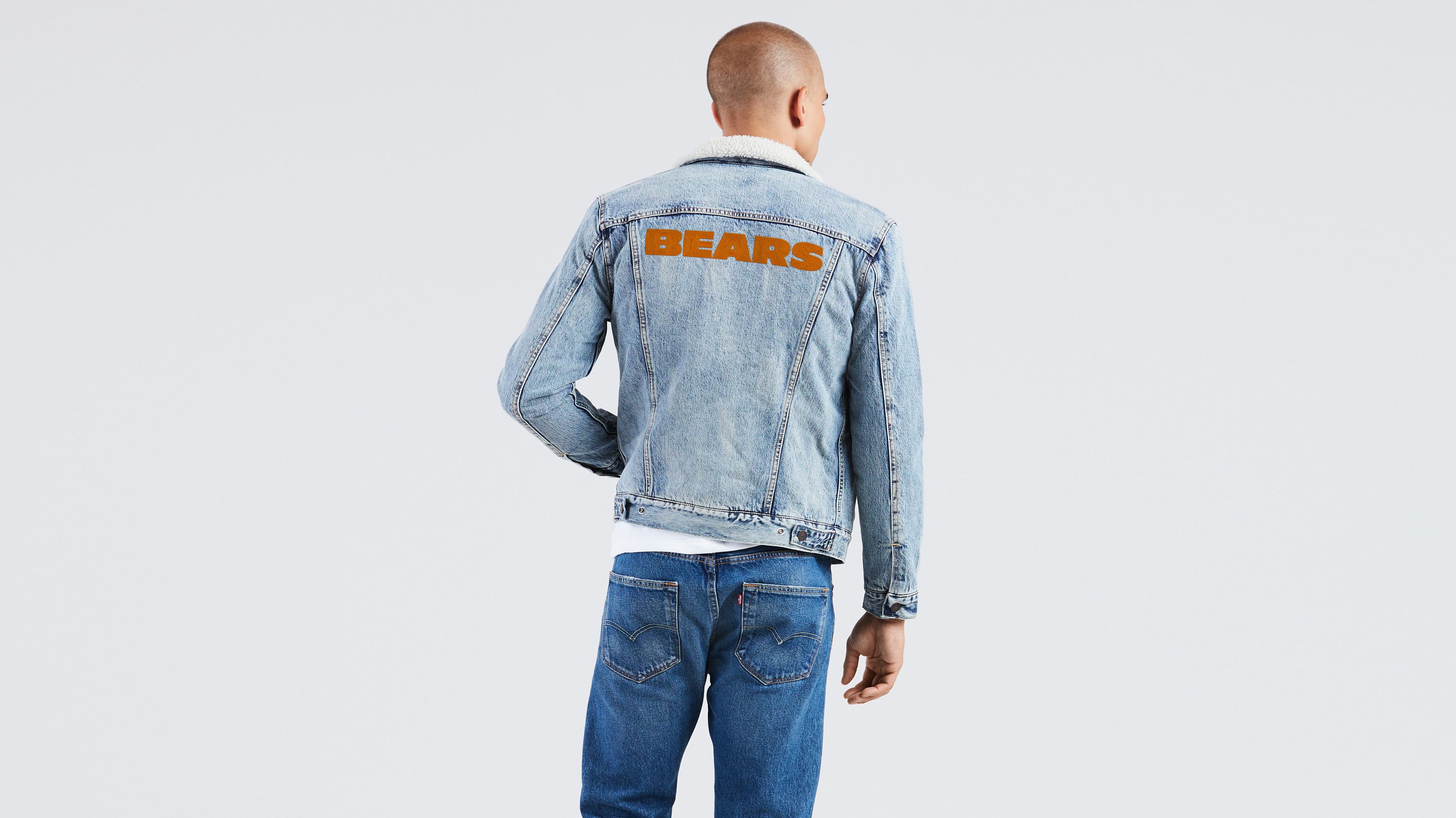 Men's Levi's Blue Chicago Bears Sports Denim Trucker Jacket