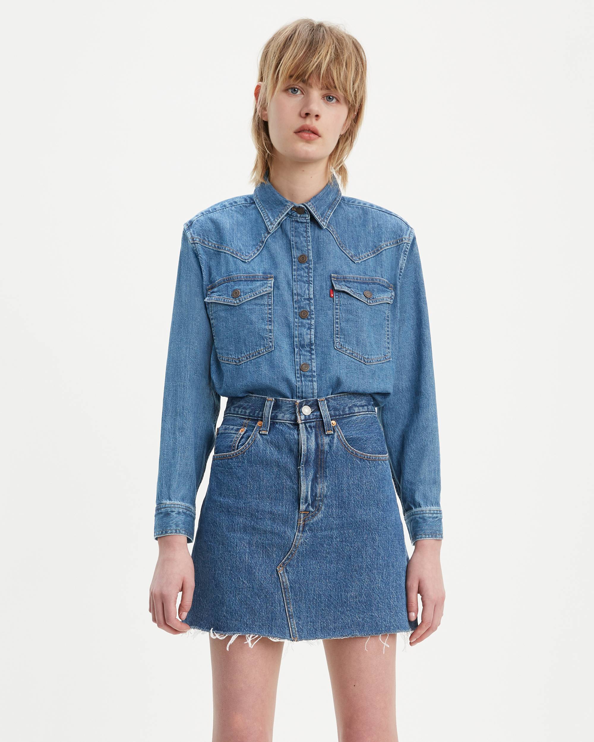 Mirella Raw Edge Western Shirt 1