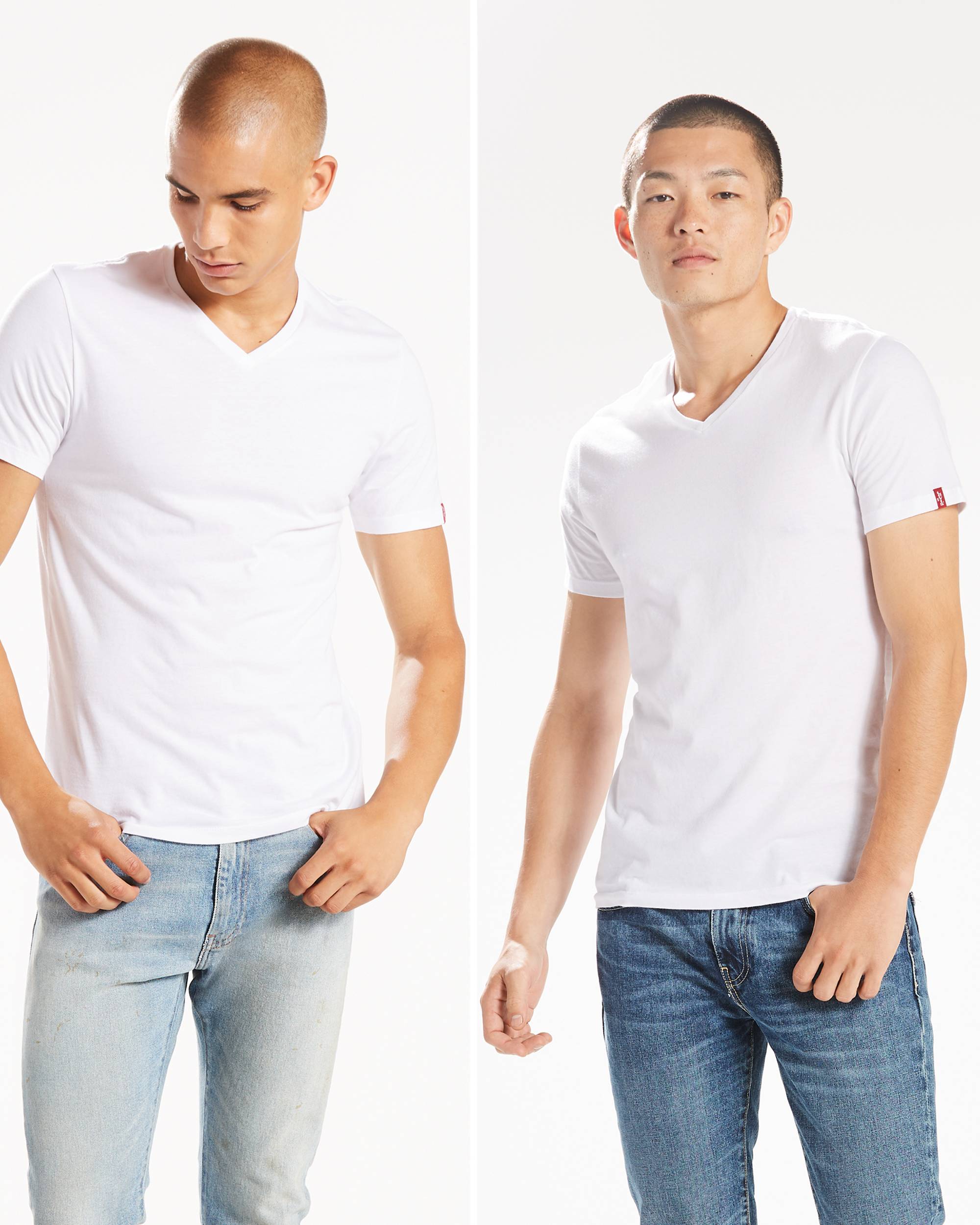 Slim Fit V-Neck Tee Shirt (2-pack) 1