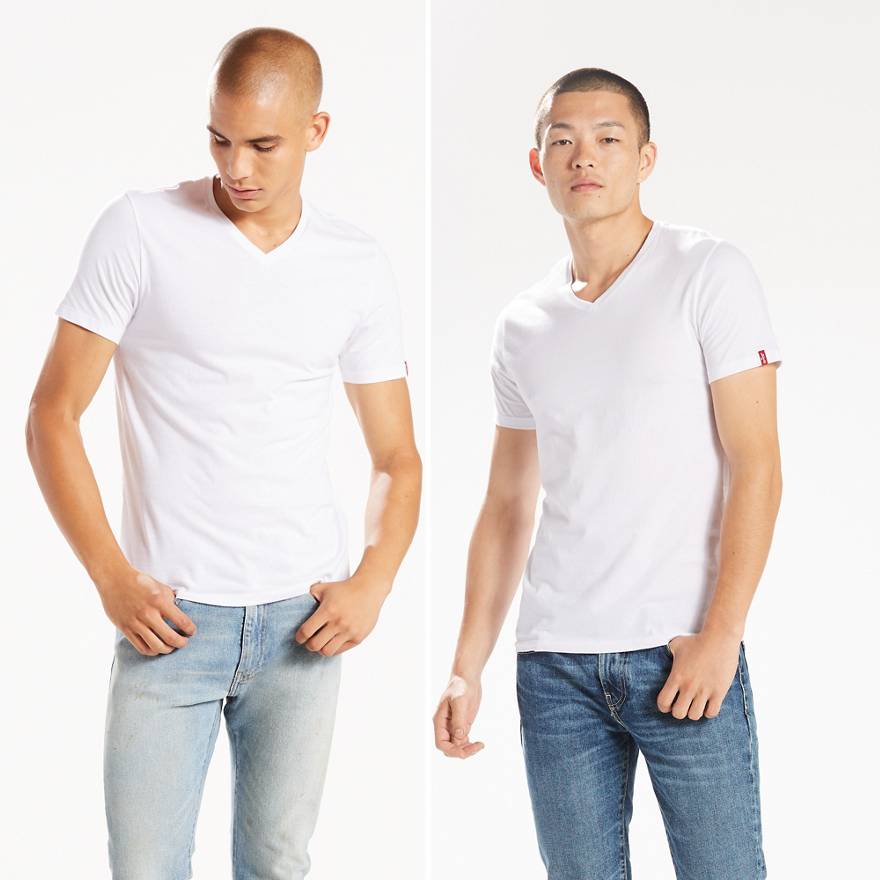 Slim Fit V-Neck Tee Shirt (2-pack) 1