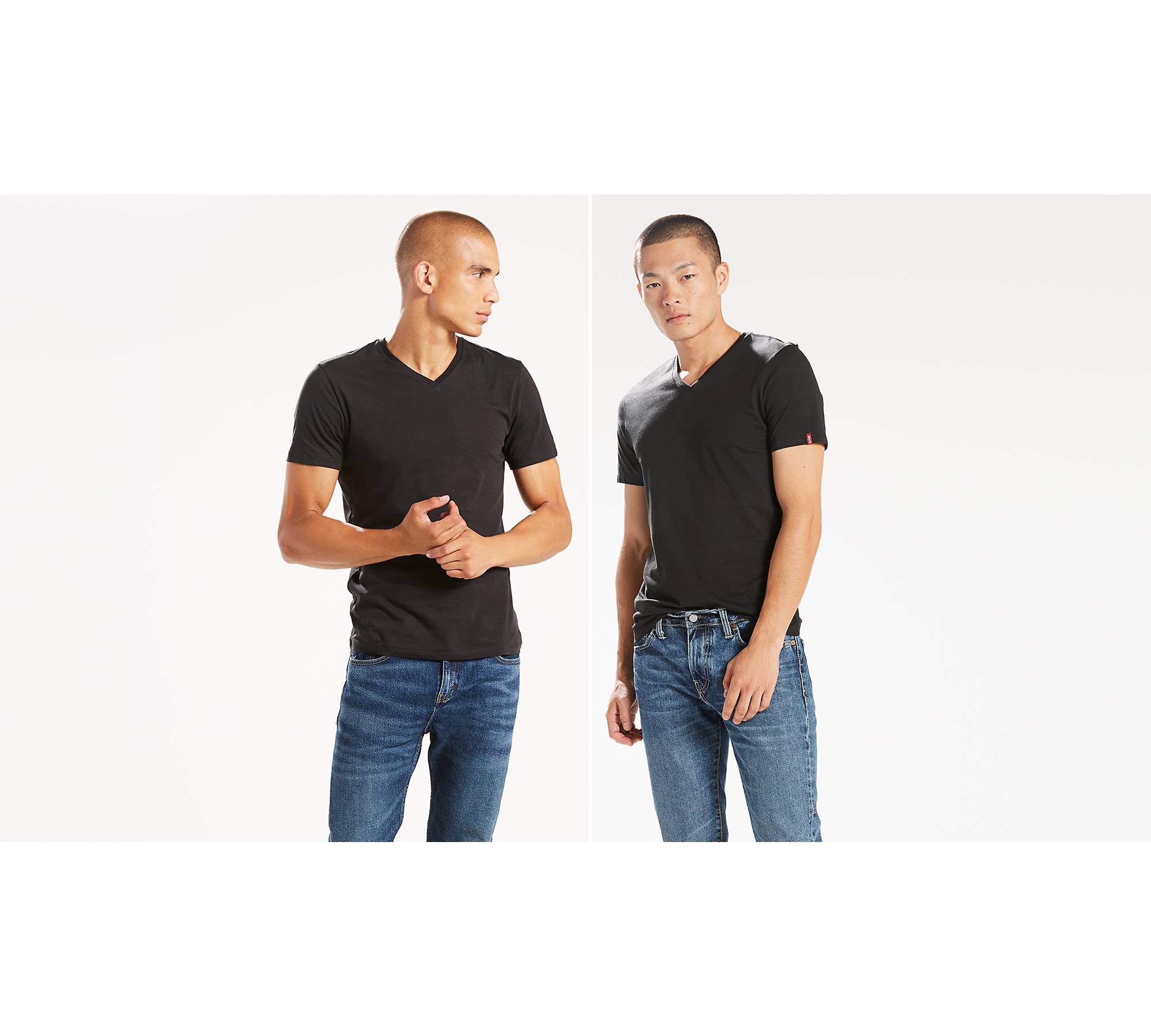 Shirt (2-pack) V-neck Slim | Black US - Levi\'s® Tee Fit