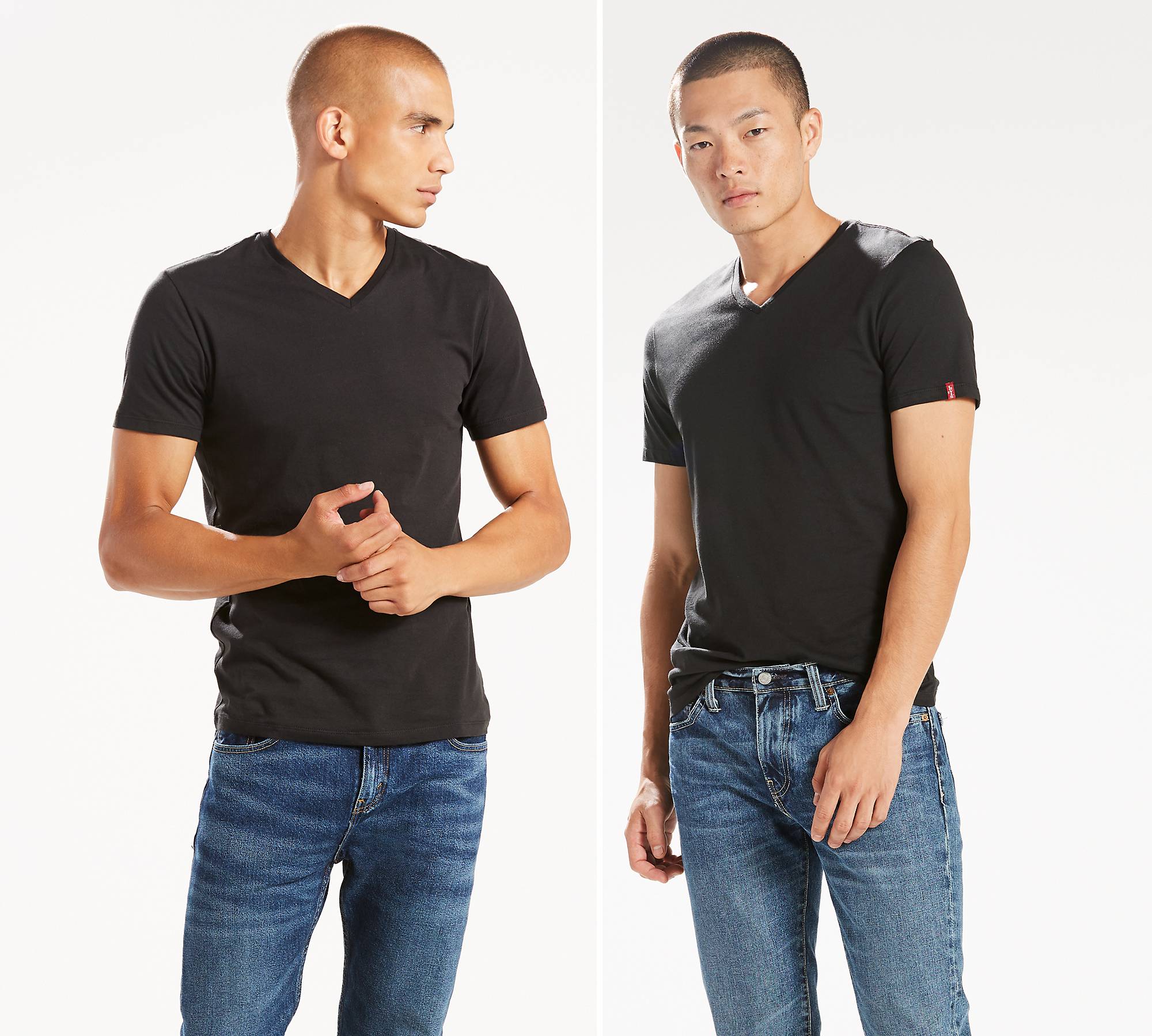 Slim Fit V-neck Tee Shirt (2-pack) - Black | Levi\'s® US