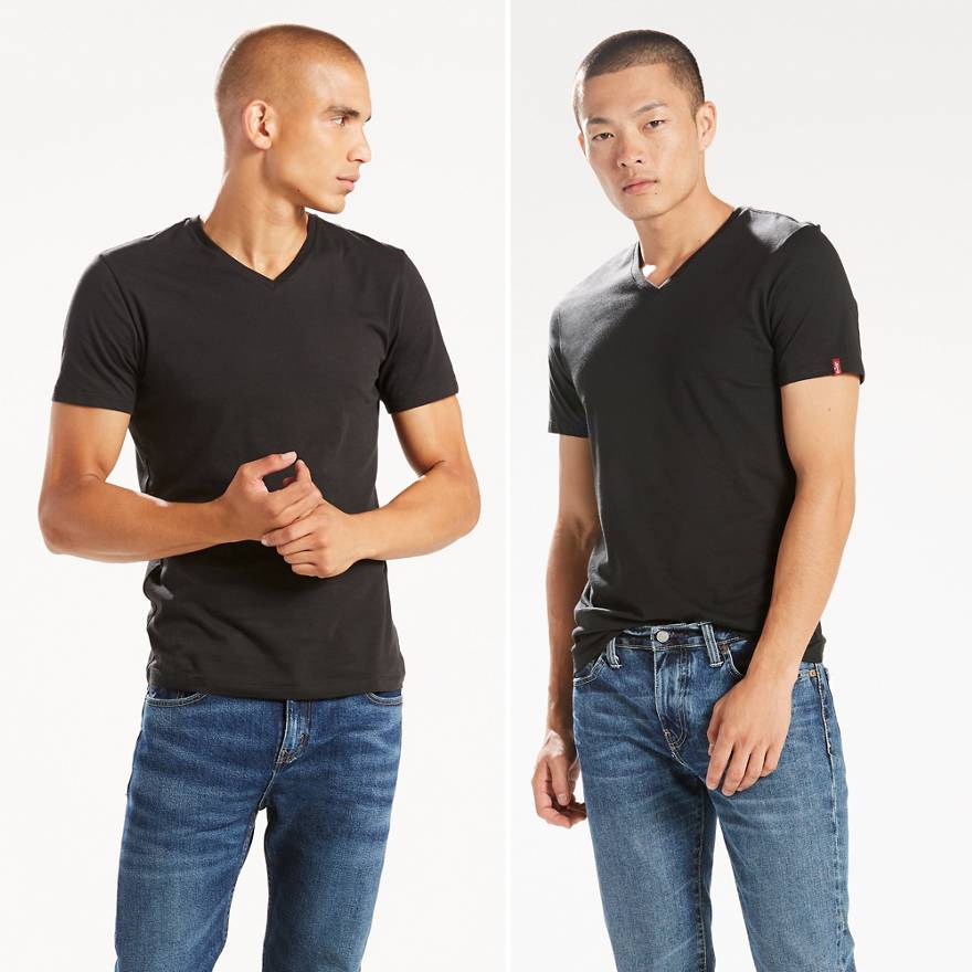 Slim Fit V-Neck Tee Shirt (2-pack) 1