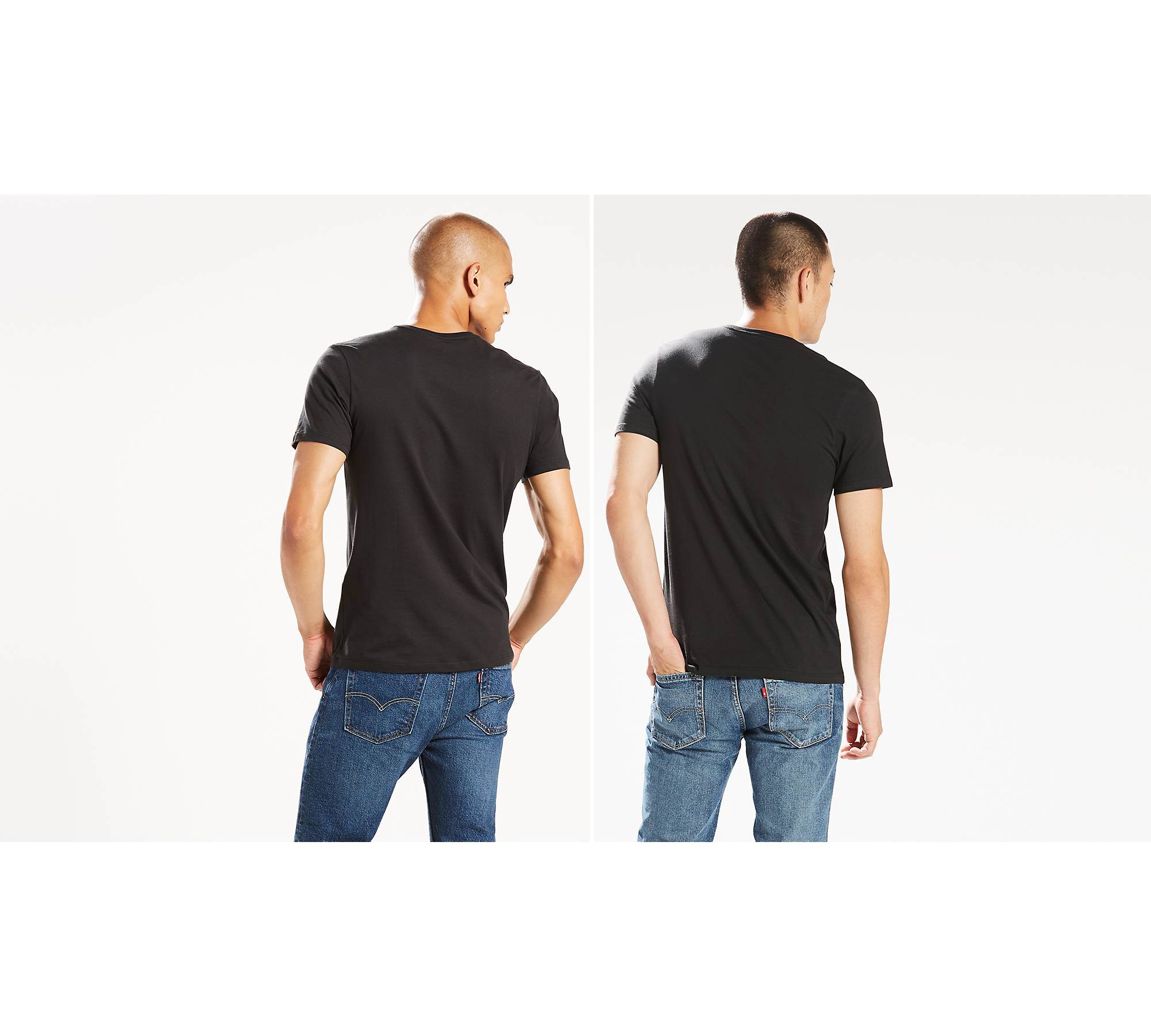 Slim Black - Tee (2-pack) Levi\'s® V-neck US | Shirt Fit