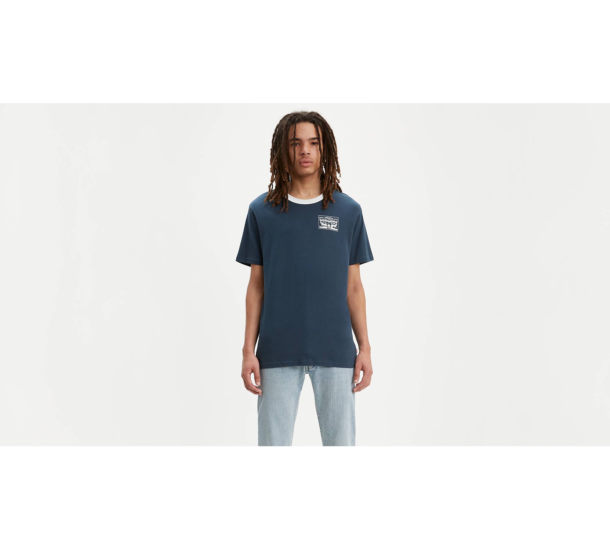 Bound Neck Chest Graphic Tee Shirt - Blue | Levi's® US