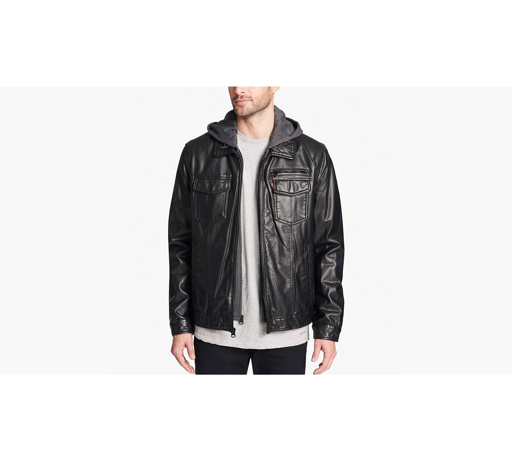 Winter Mens Leather Jackets Cheap Jacket With Inner Fleece Lining