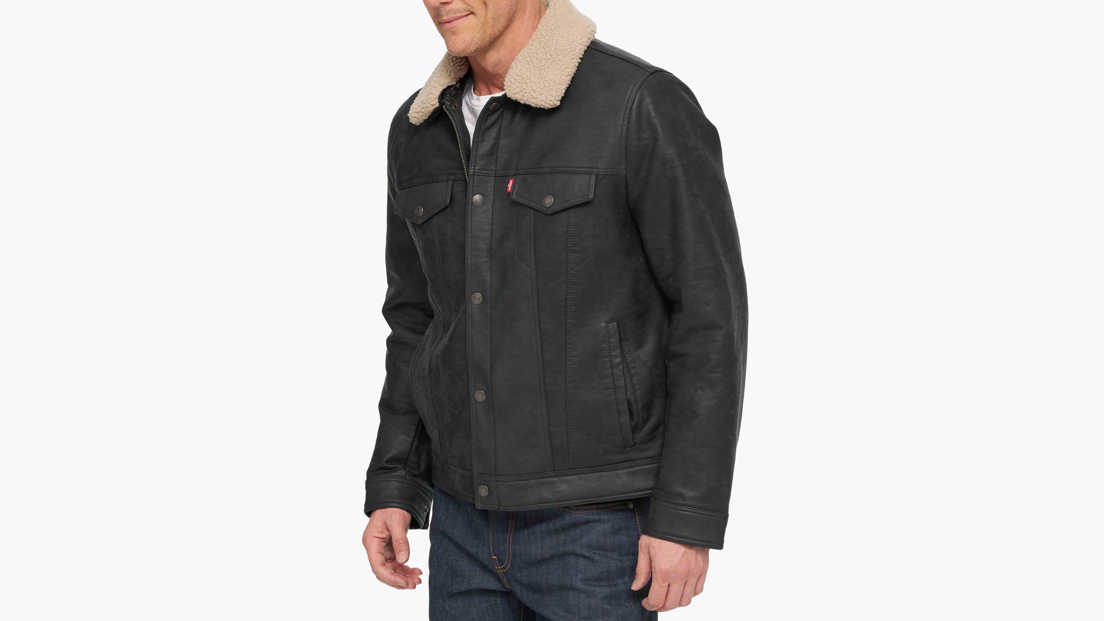 levis sherpa leather jacket