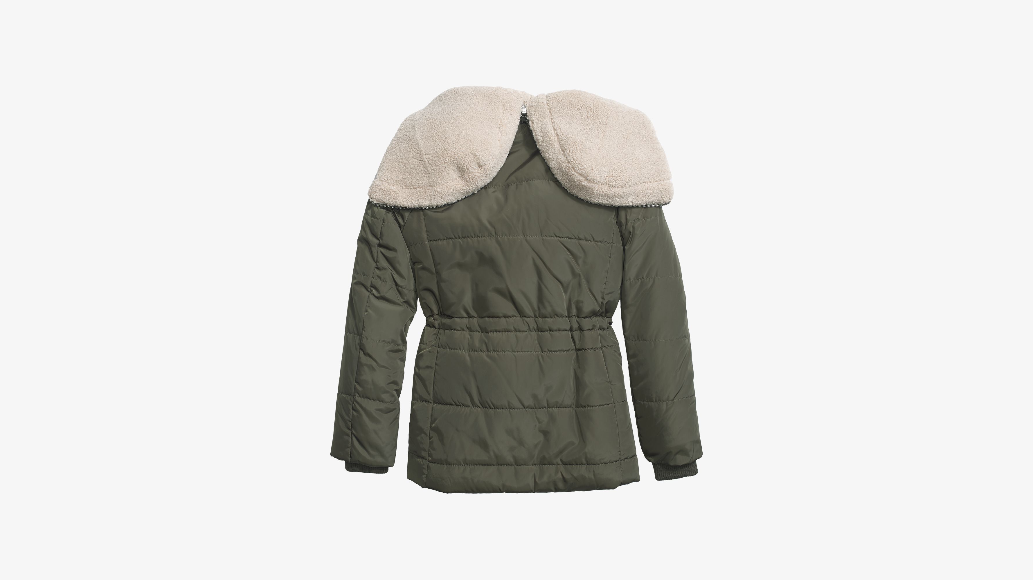 Womens sherpa lined hot sale puffer jacket