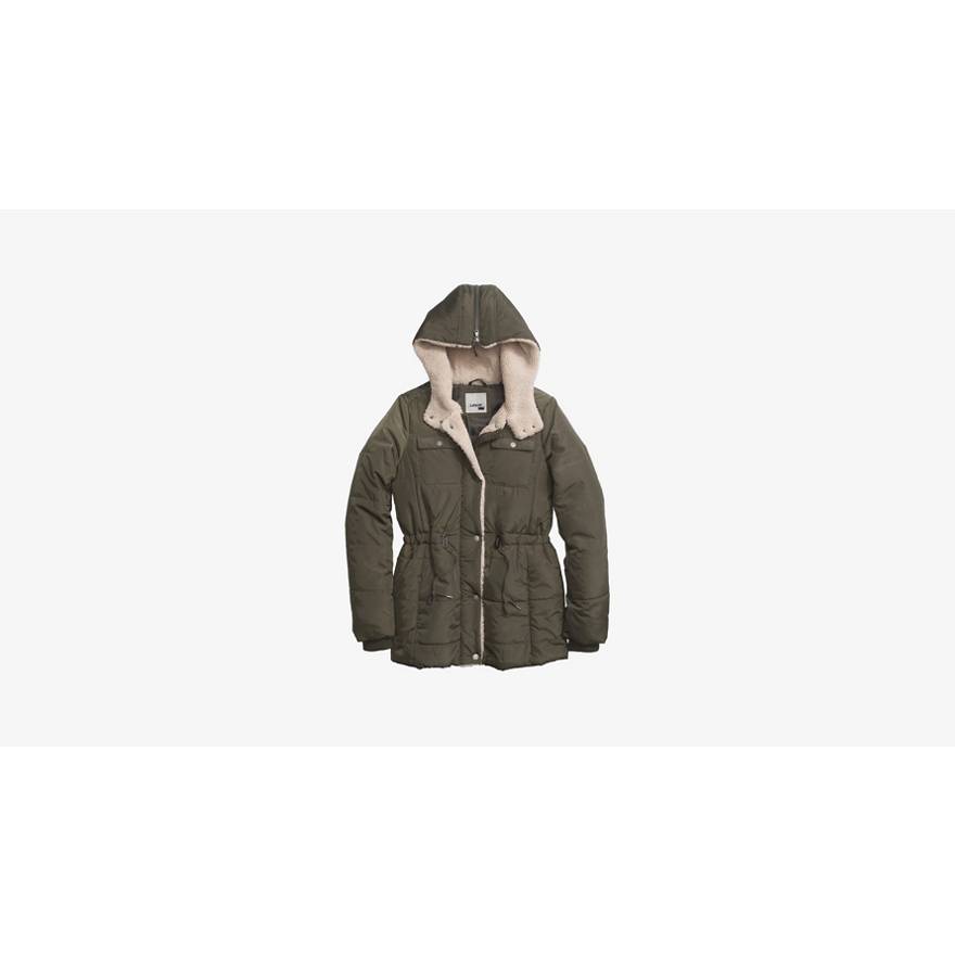 Sherpa Lined Hooded Puffer Jacket 1