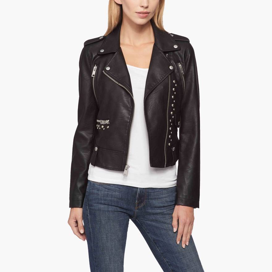 Faux Leather Moto Jacket 1