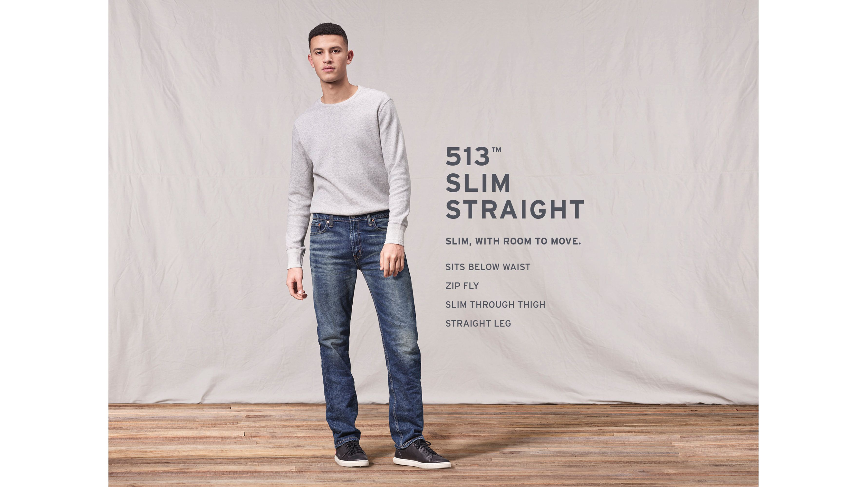 513™ Slim Straight Jeans - Black 