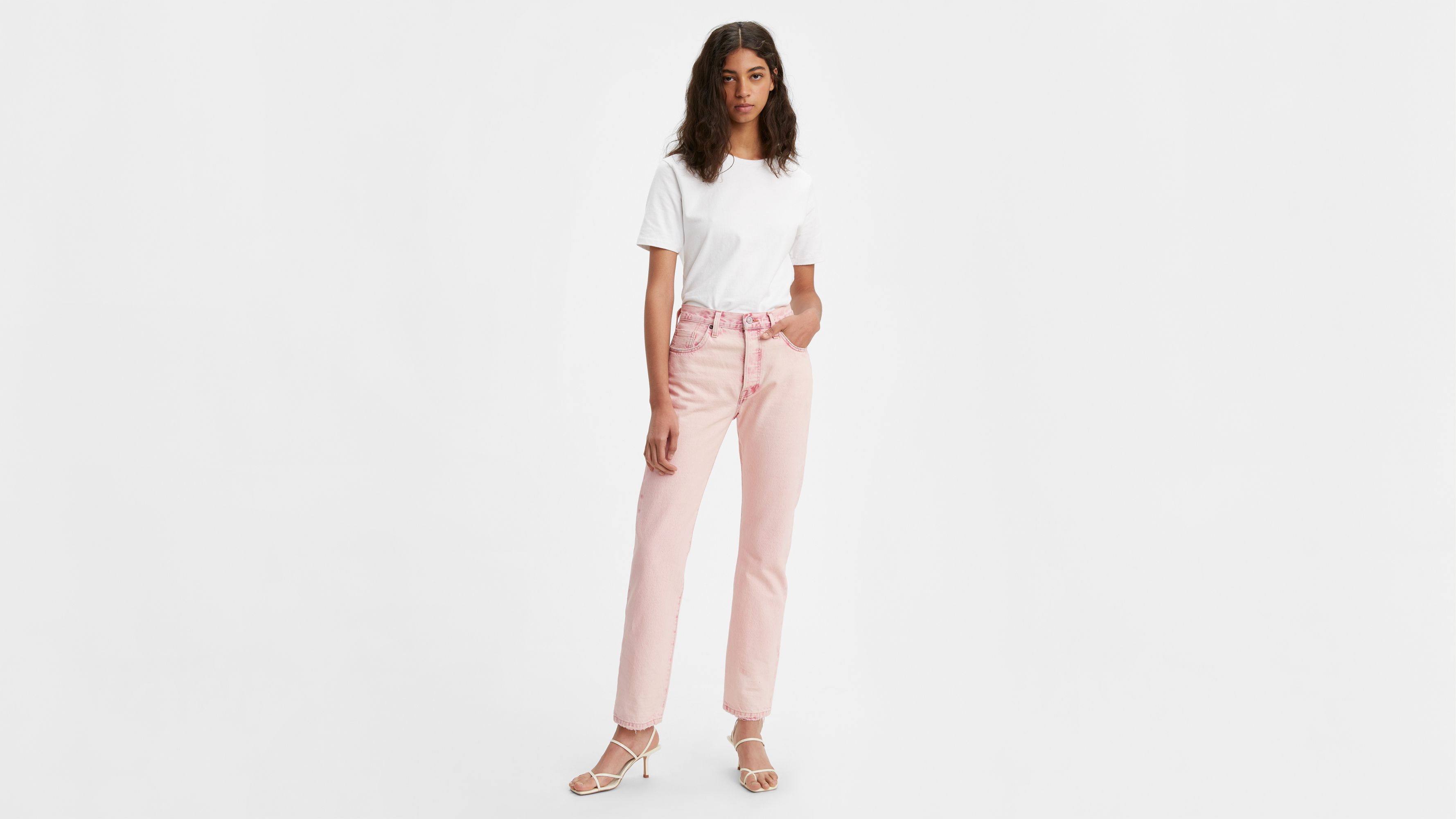 pink 501 levi jeans