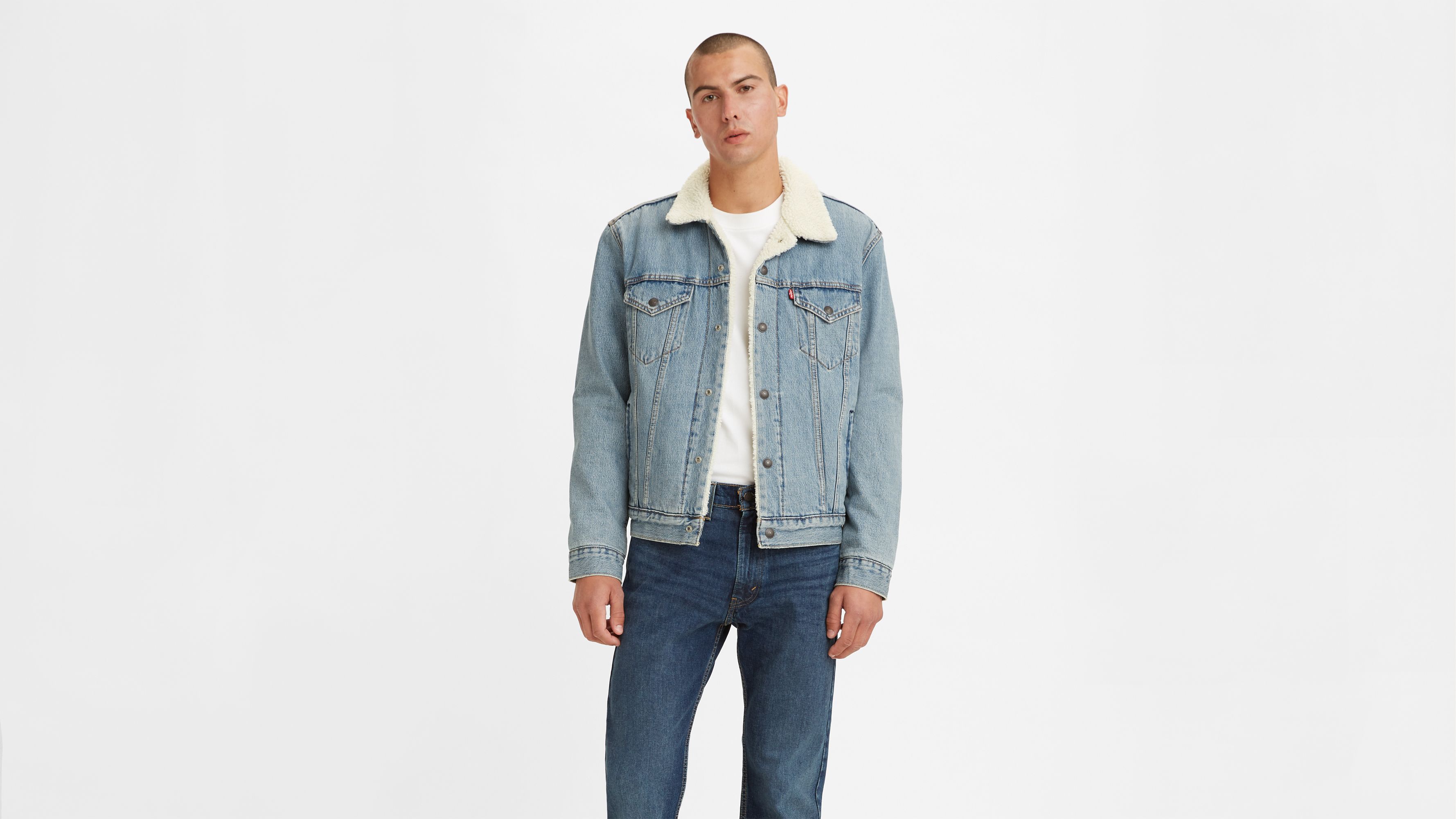 Levi's Jackets \u0026 Coats | Levis Sherpa Trucker Jacket | Color: Blue | Size: S | Ederux's Closet