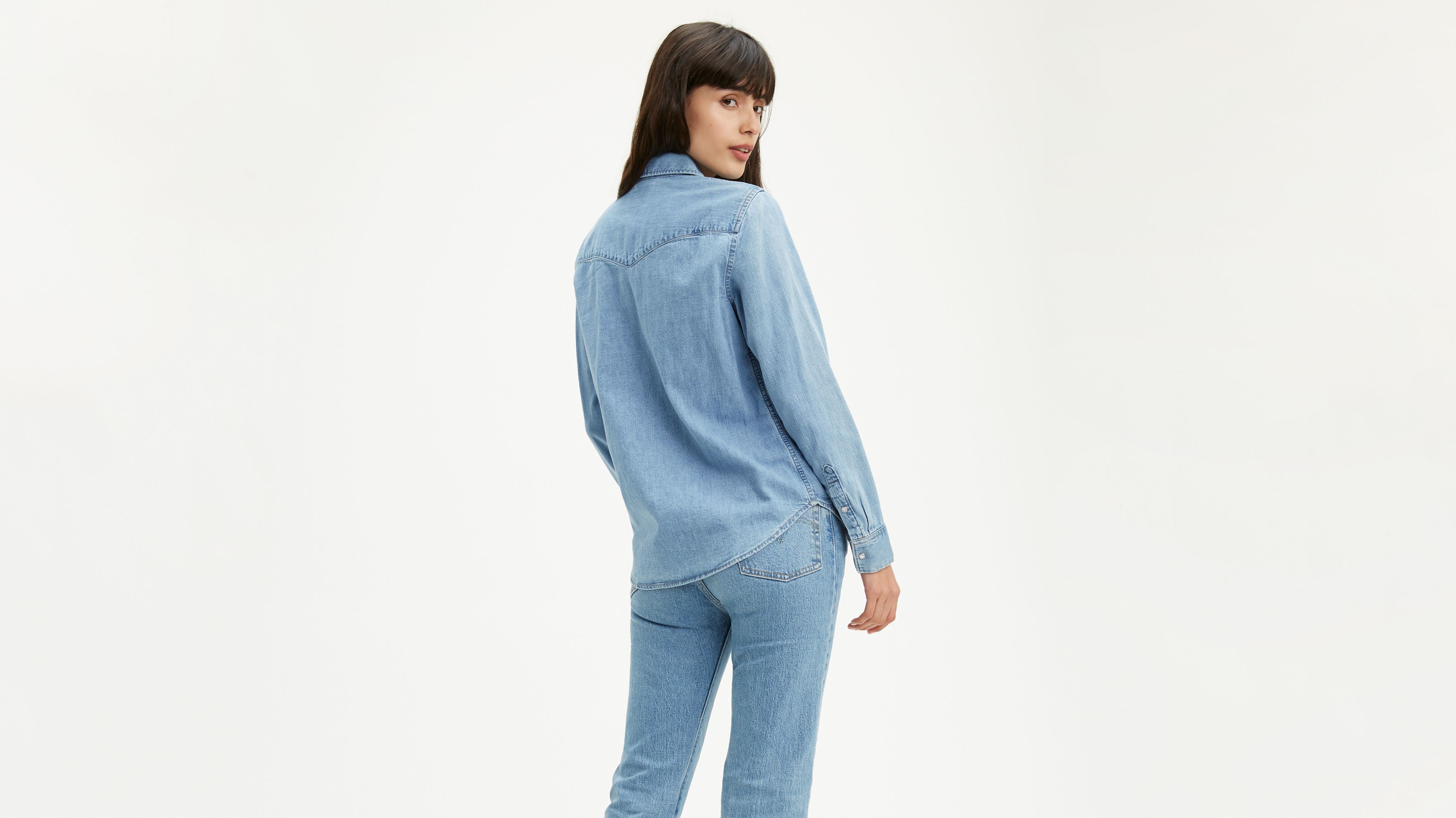 Denim Shirt Light Wash – Glow Fashion