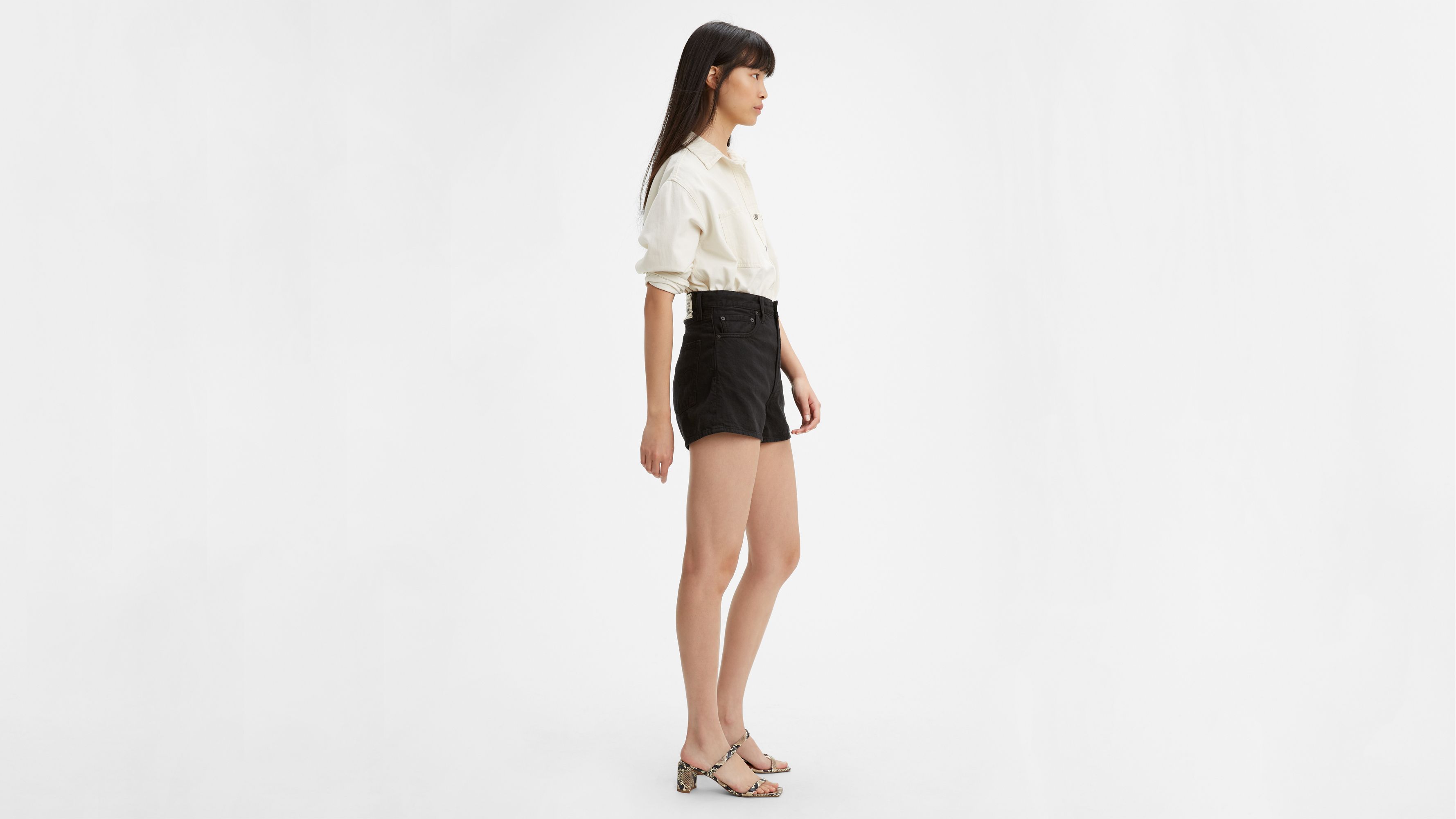 levi's ribcage black shorts