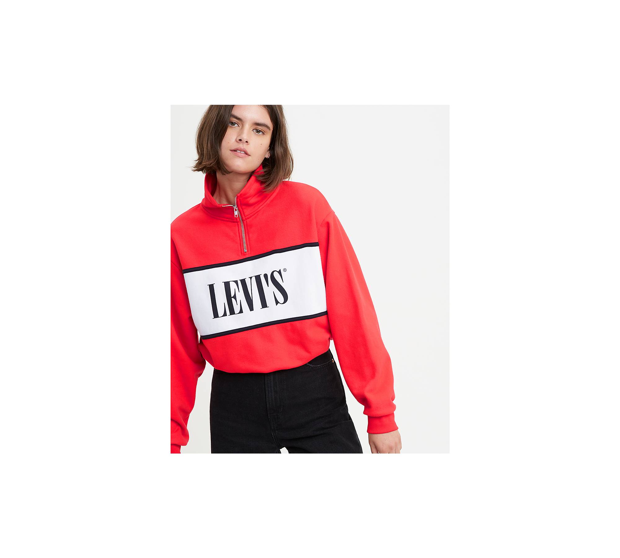 Levi's® Logo Mock Neck Sweatshirt - Red | Levi's® CA