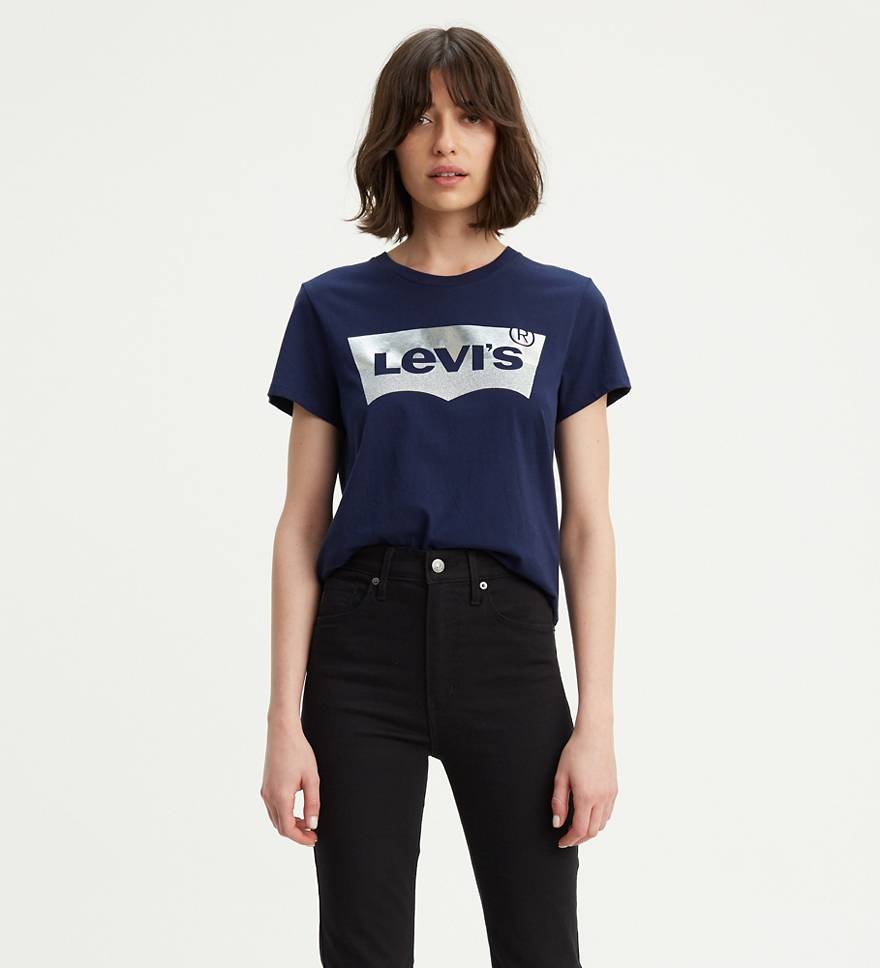 Metallic Levi's® Logo Perfect Tee Shirt 1