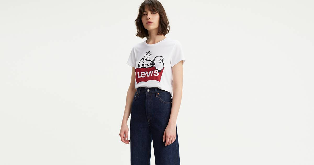 Pedestrian Lean rough Levi's® X Peanuts Perfect Graphic Tee Shirt - White | Levi's® US